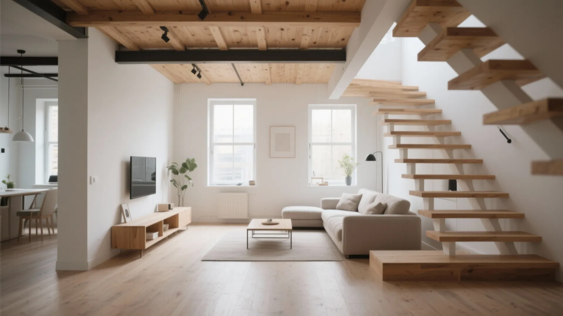 2. Floating Stairs for Visual Lightness