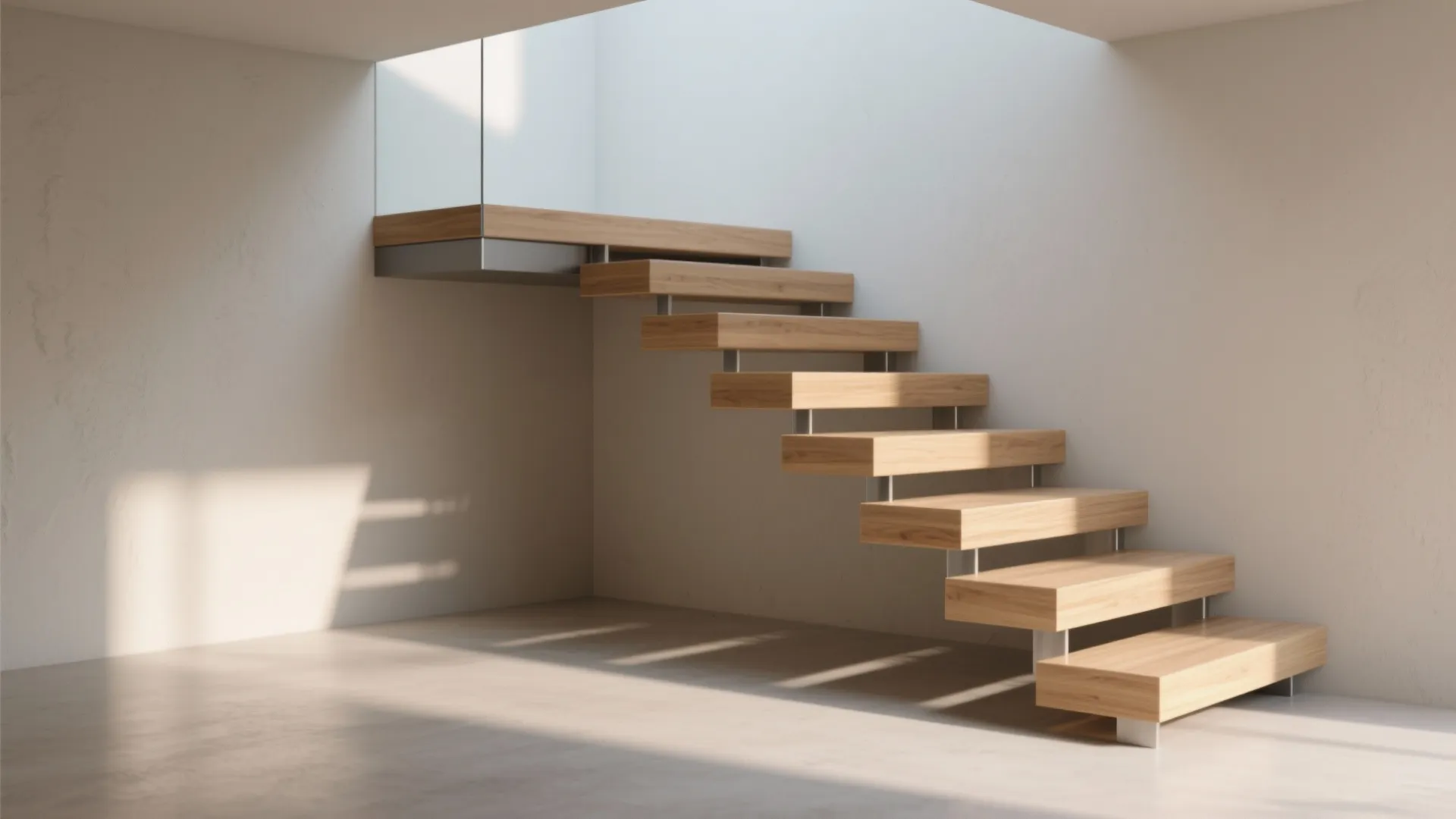 1. Floating steps with a slim profile