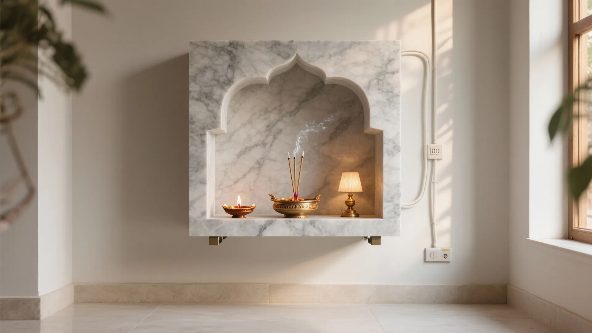 Minimal Stone Gadapa with Floating Base