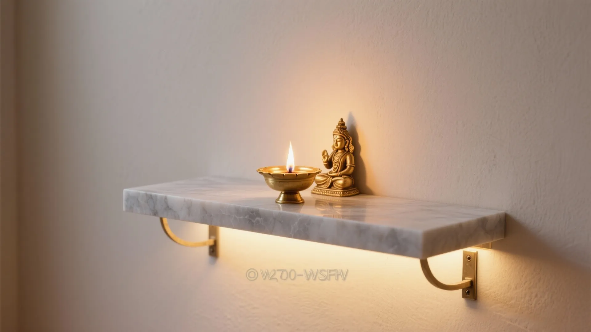 5) Floating Stone Ledge With Under-shelf Lighting