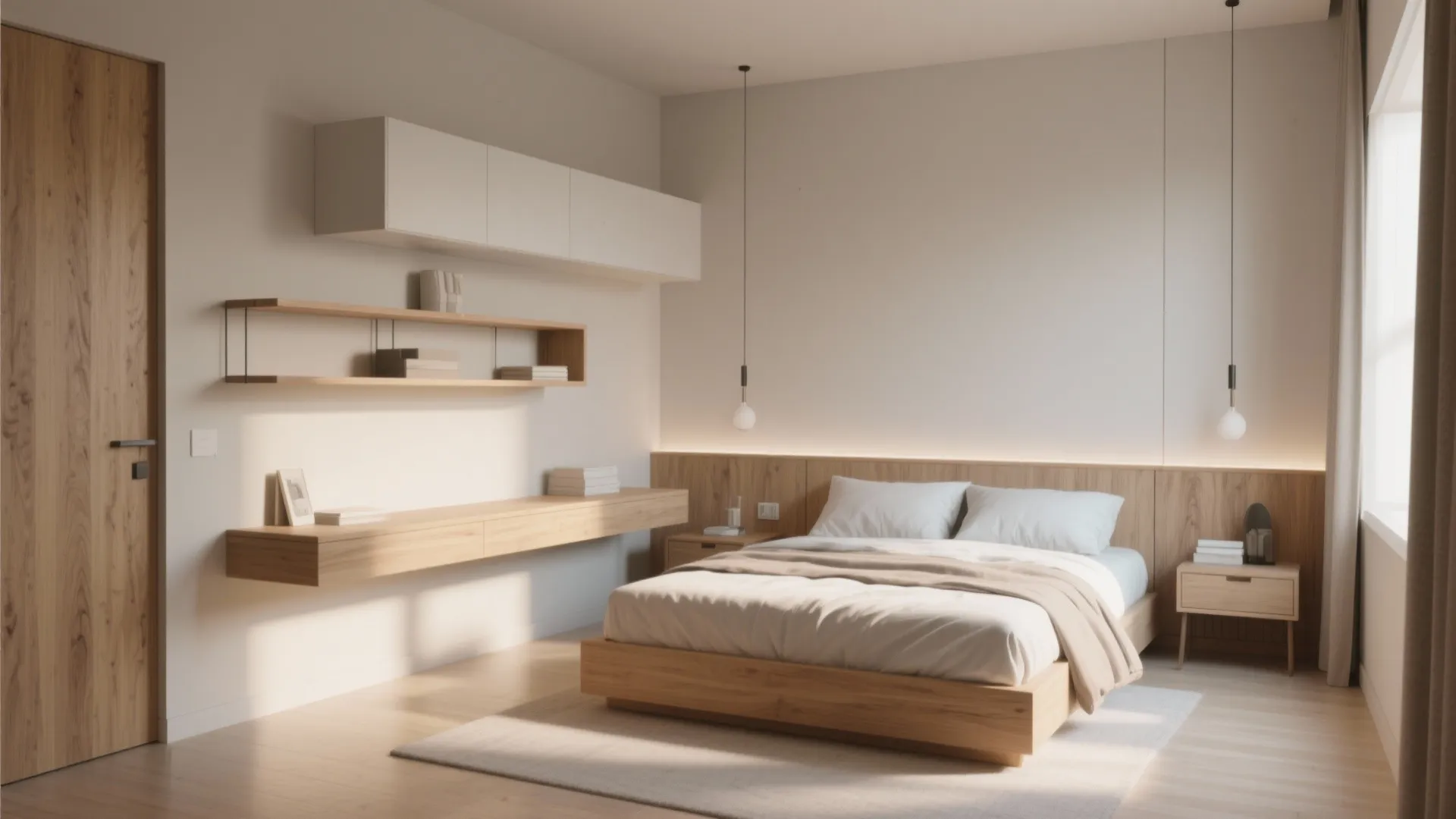 2. Floating Storage and Wall-Mounted Nightstands