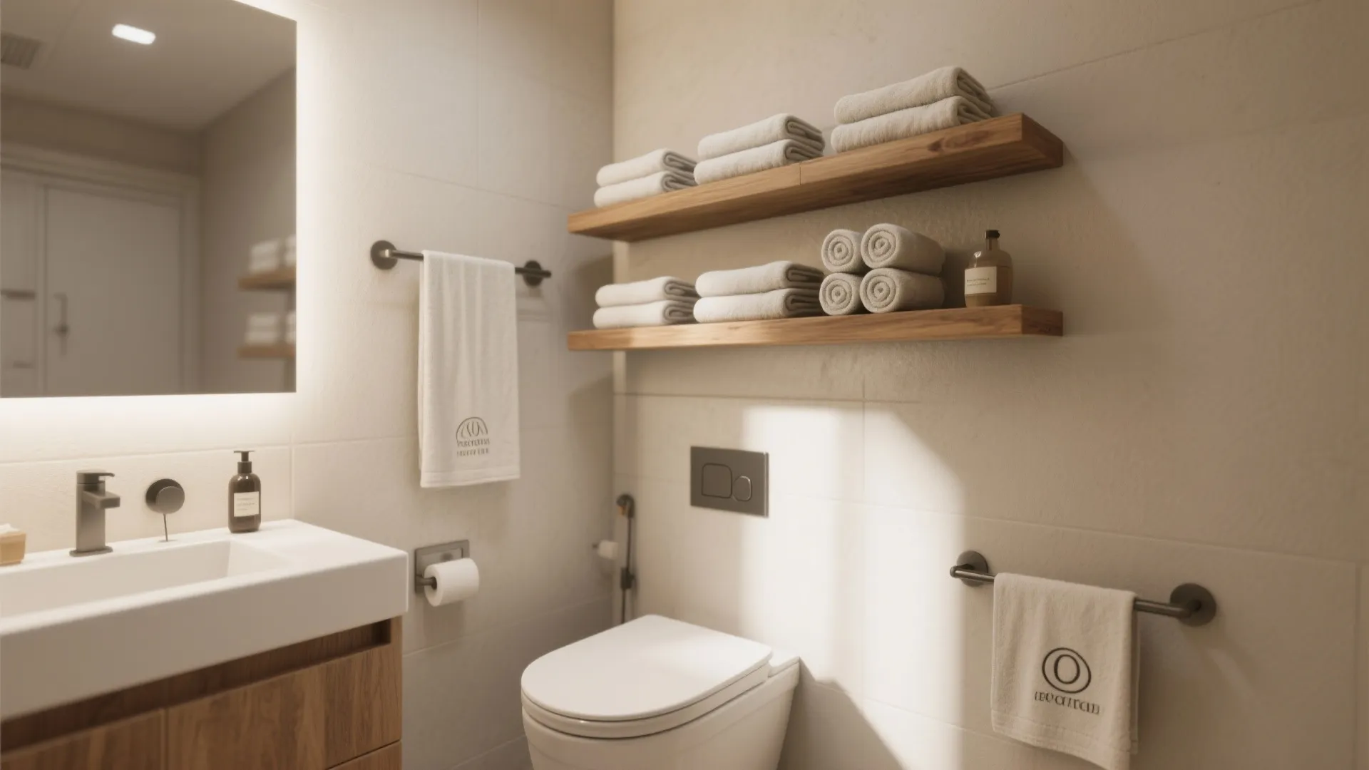 4. Floating Shelves Above the Toilet