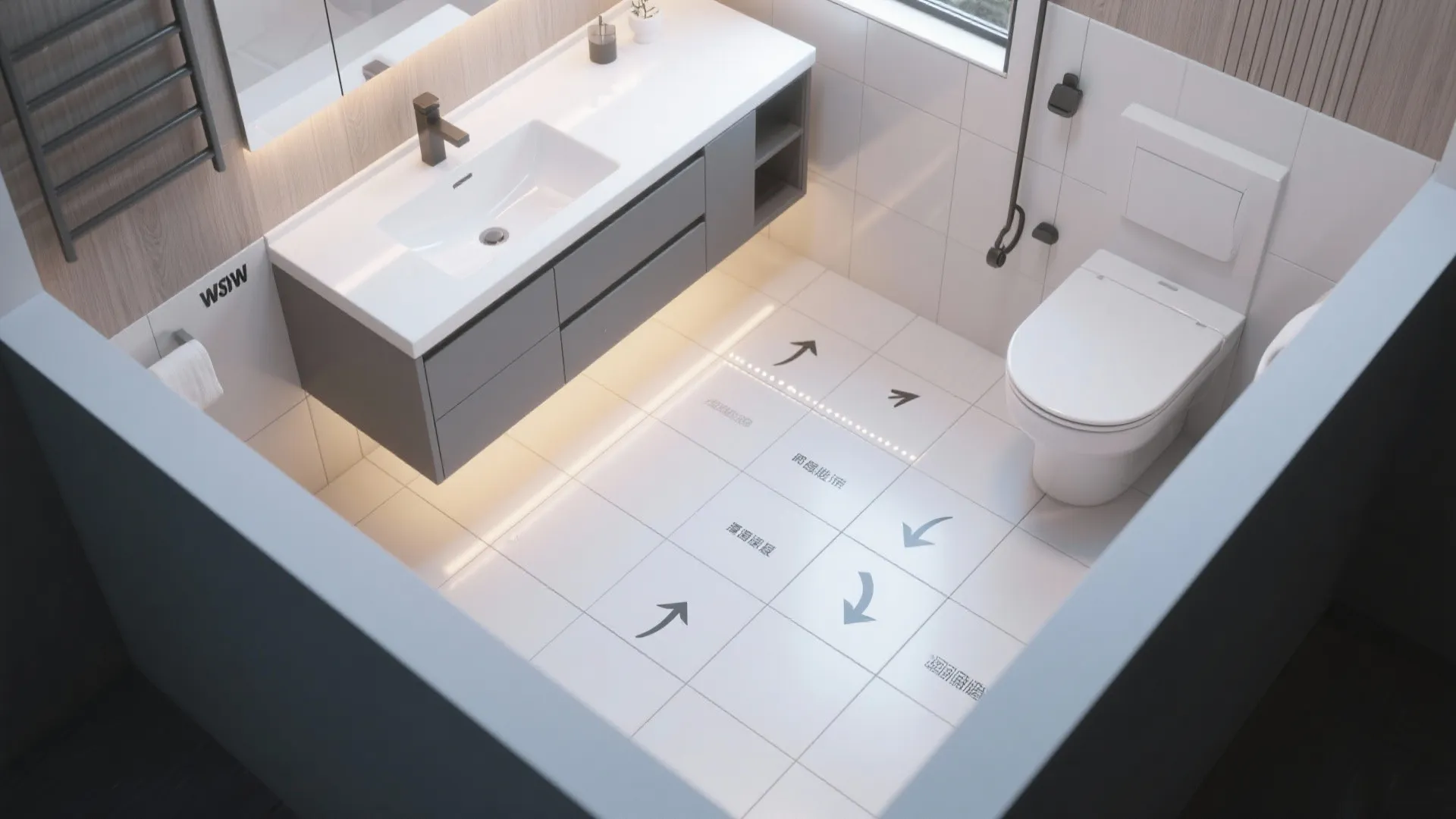 Floating Almirah with Toe-Clearance and Under-Glow