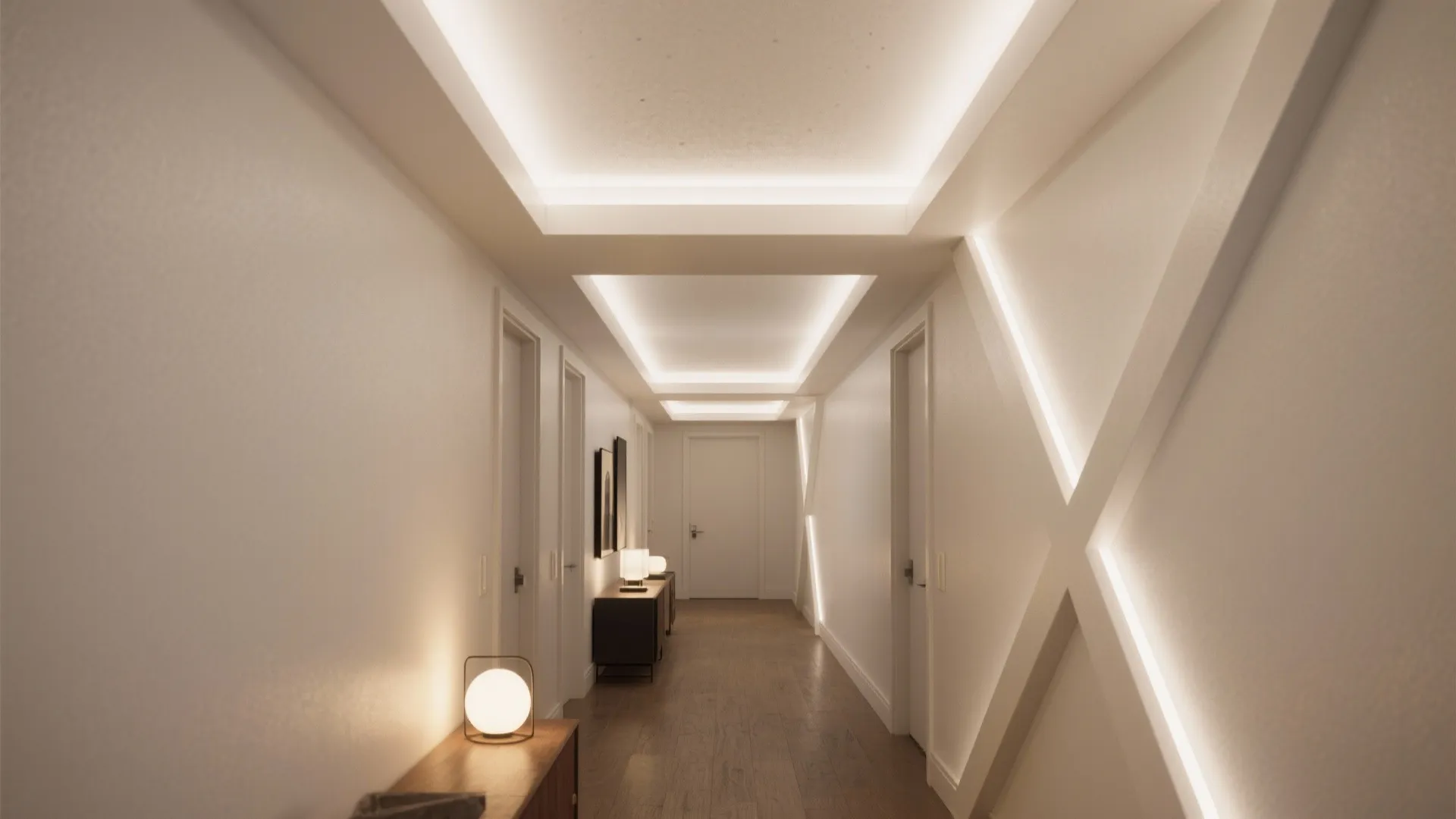 Floating tray ceiling with hidden cove