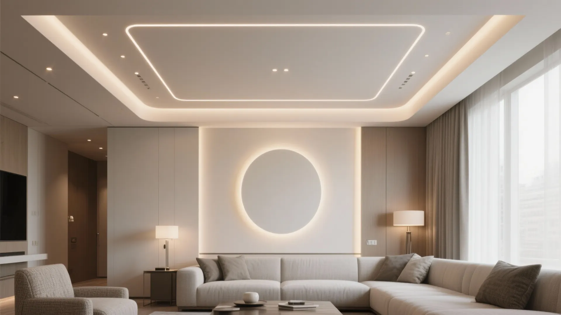 Floating Tray With Hidden RGBW Backlighting