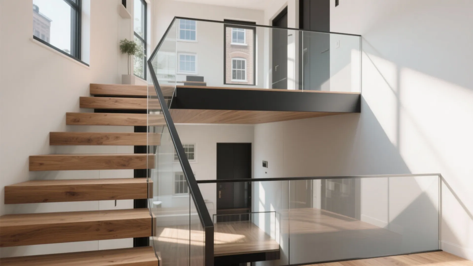 4. Floating Treads and Slim Balustrades to Open Sightlines