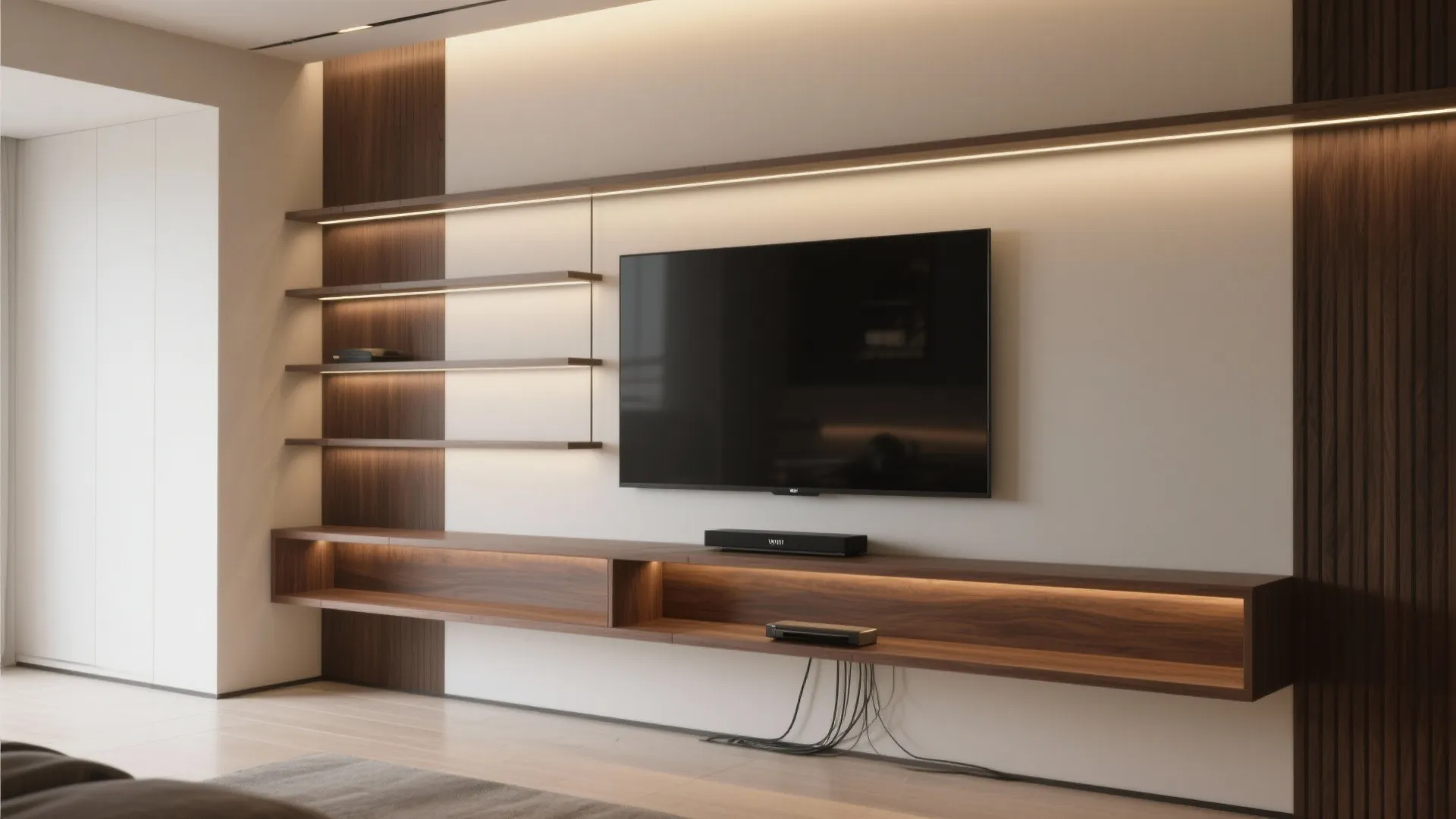 Floating TV Unit with Integrated Lighting