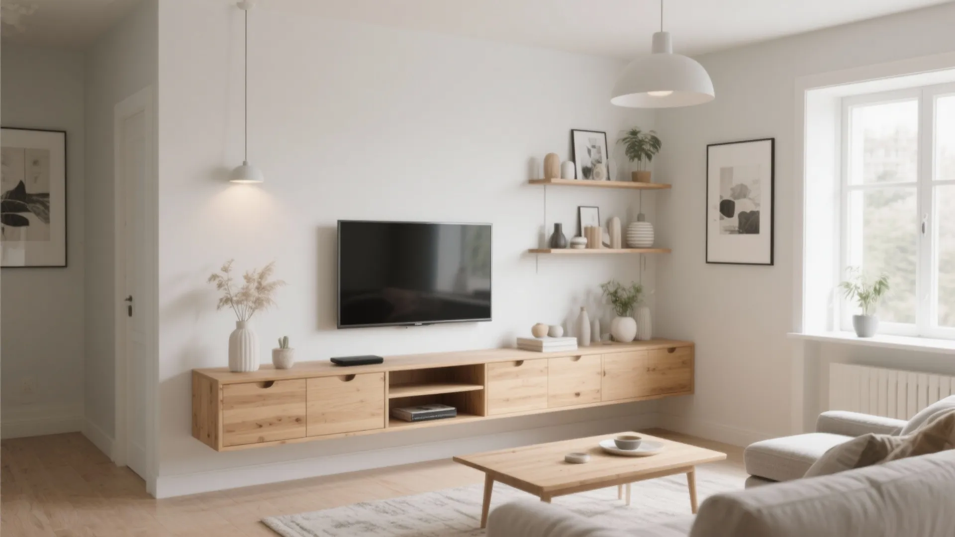 Floating storage with integrated TV