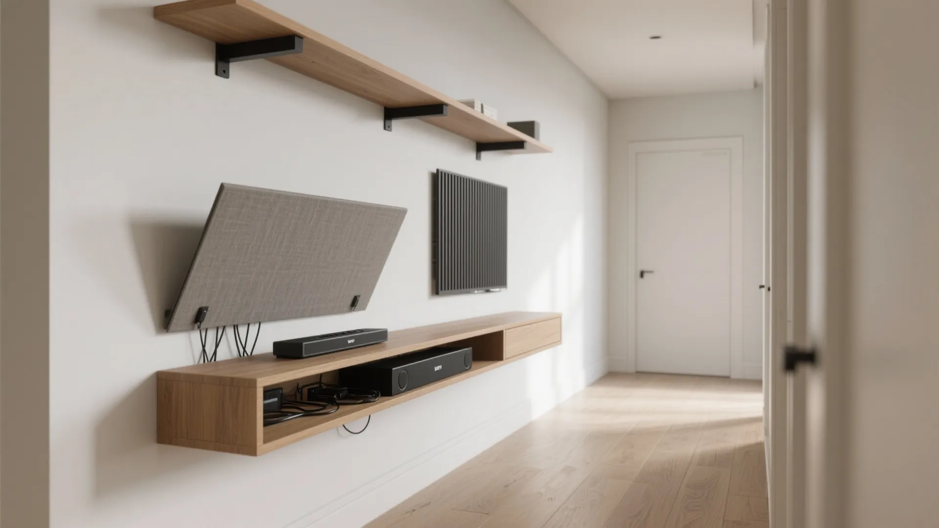 Minimal Floating TV Unit with Hidden Cables