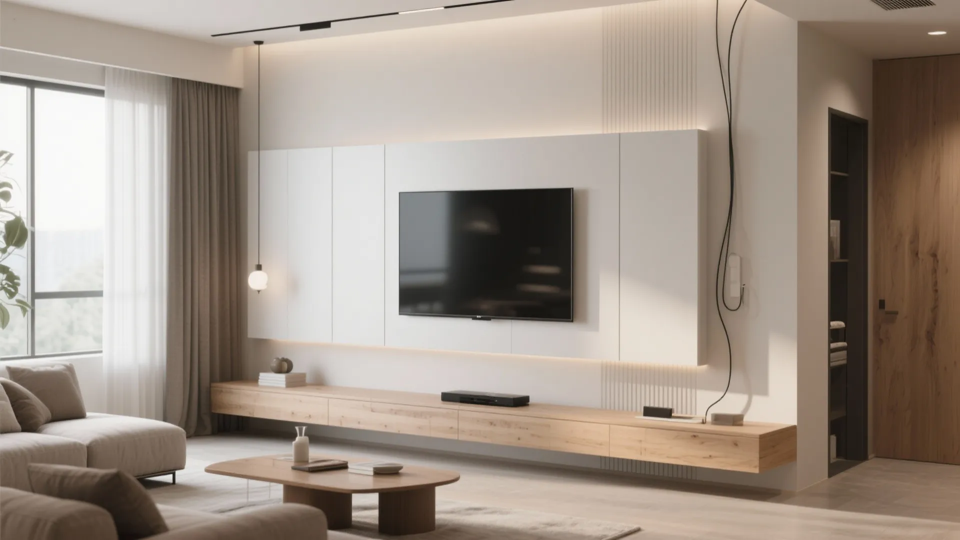 2. Floating TV Wall