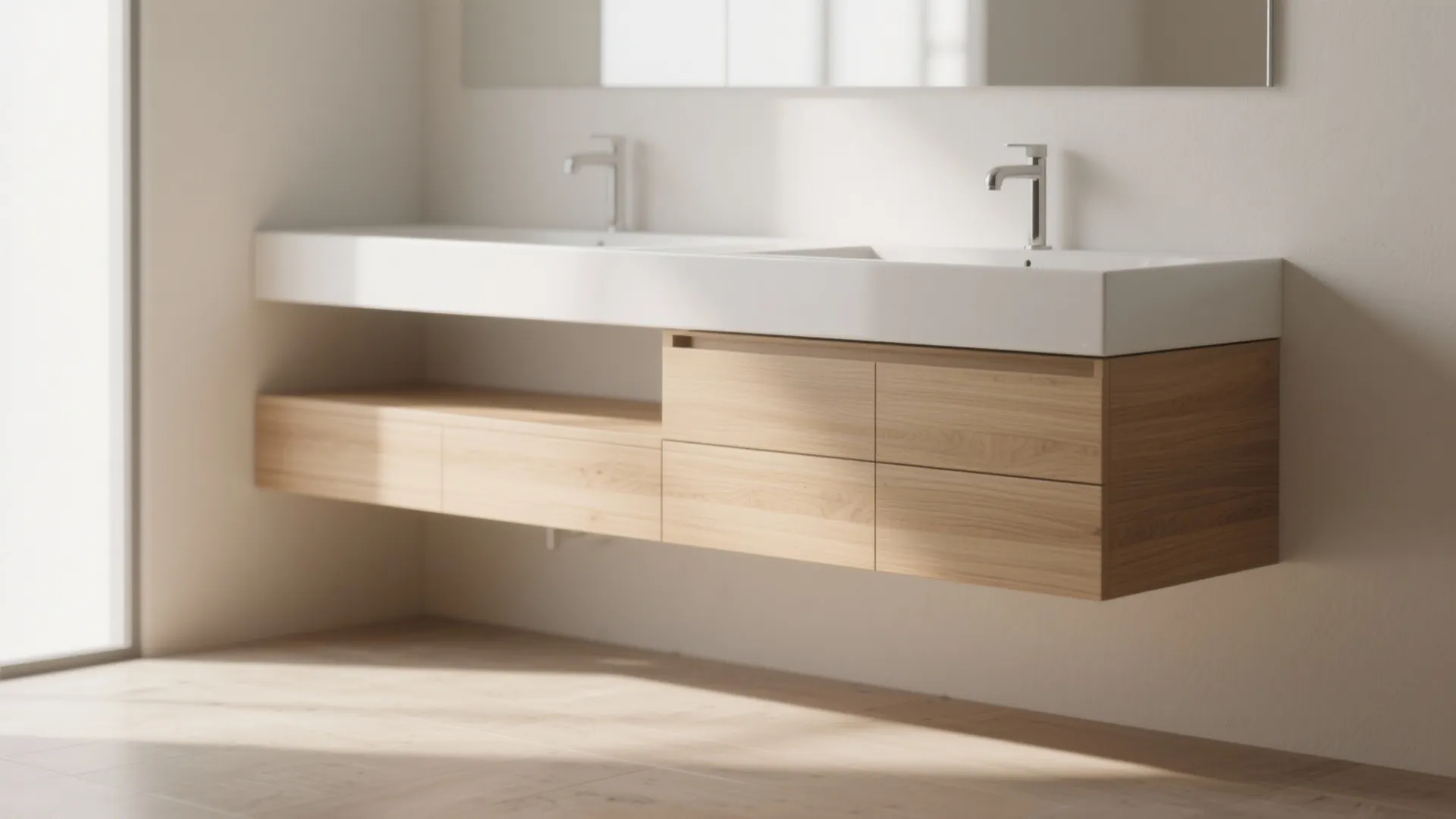 1. Floating Vanity for Airy Space