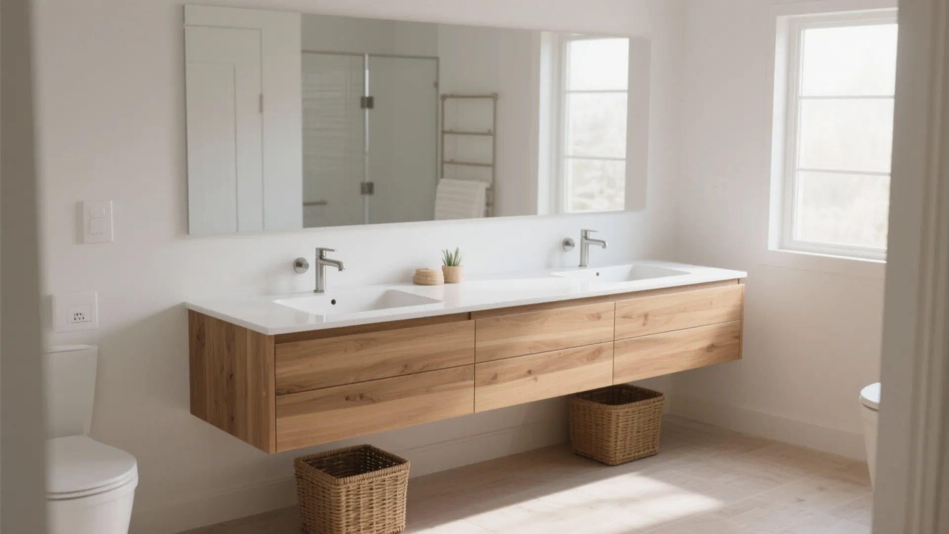 3. Floating Vanity for Airiness