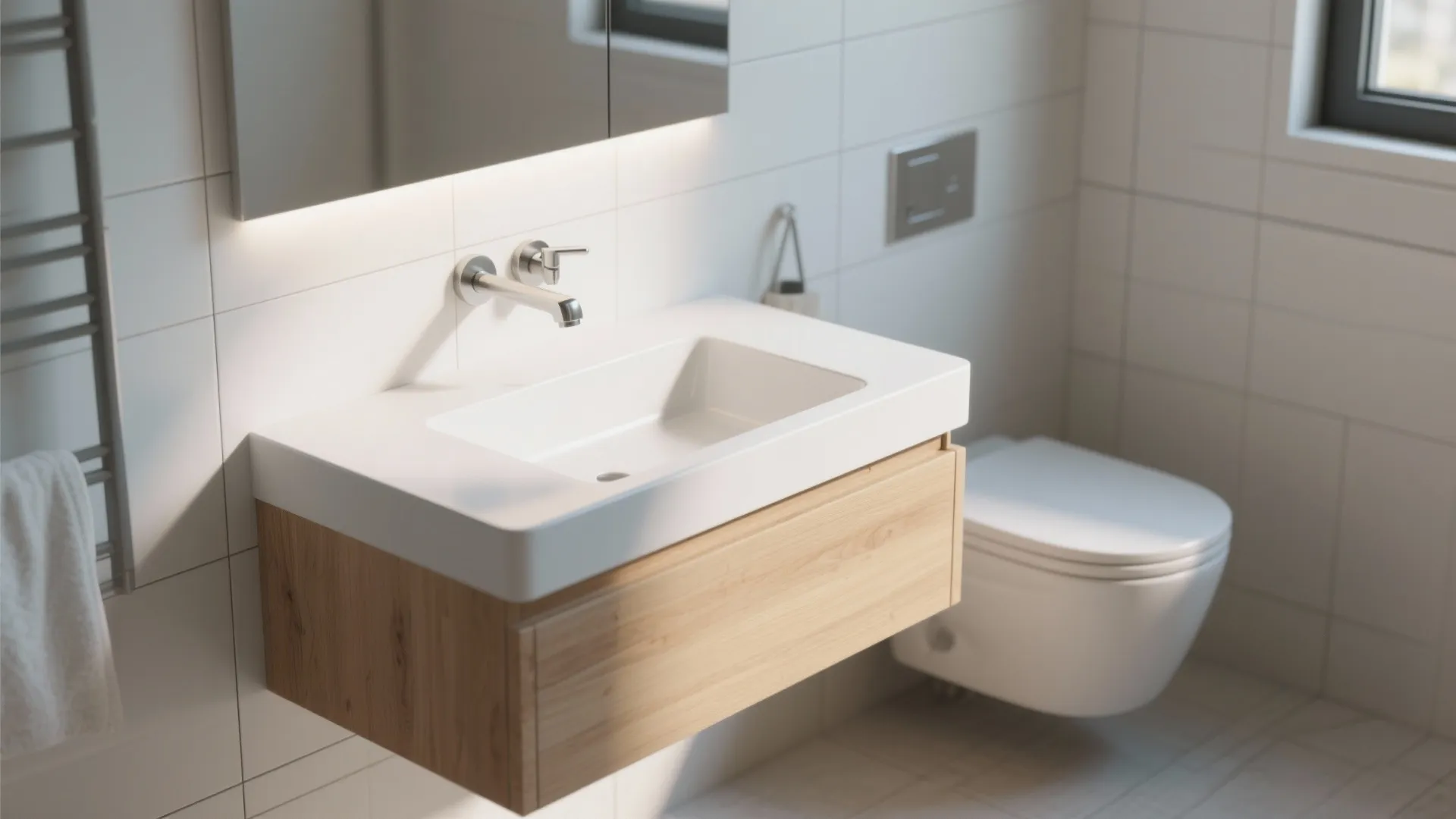 2. Wall-mounted vanity