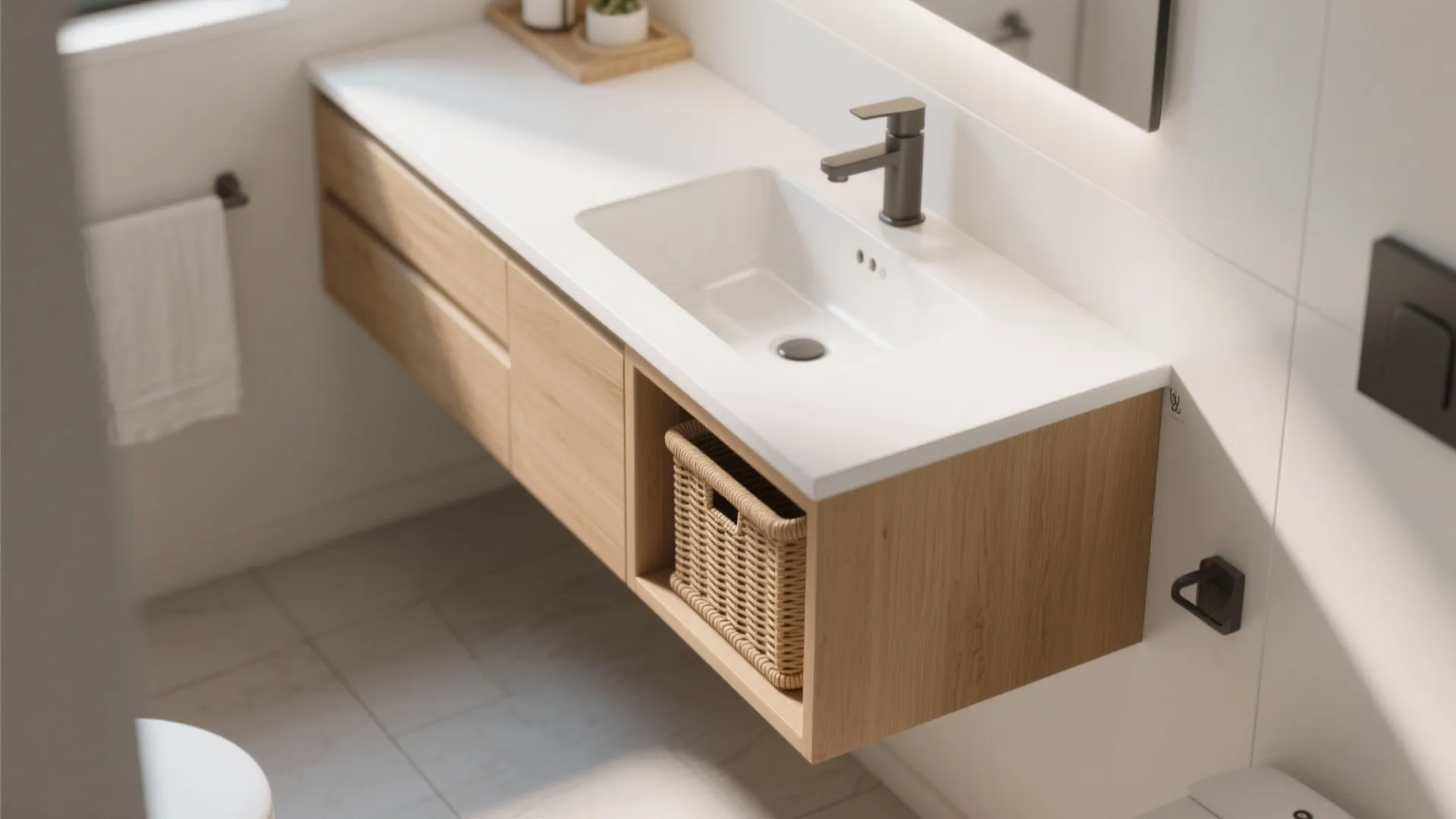 1. Wall-Mounted Vanity