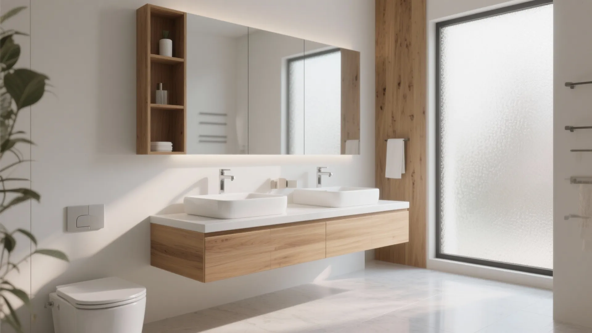 1. Floating Double Vanity