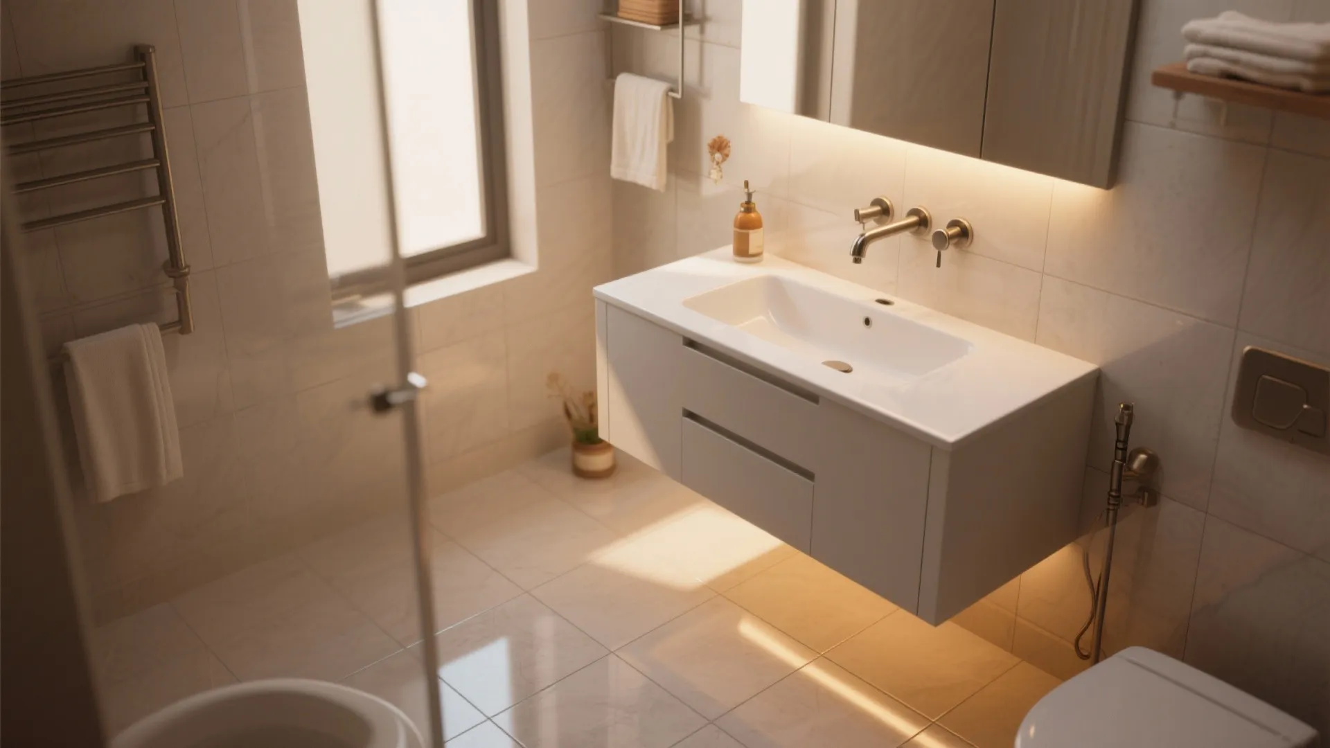 Minimalist floating vanities