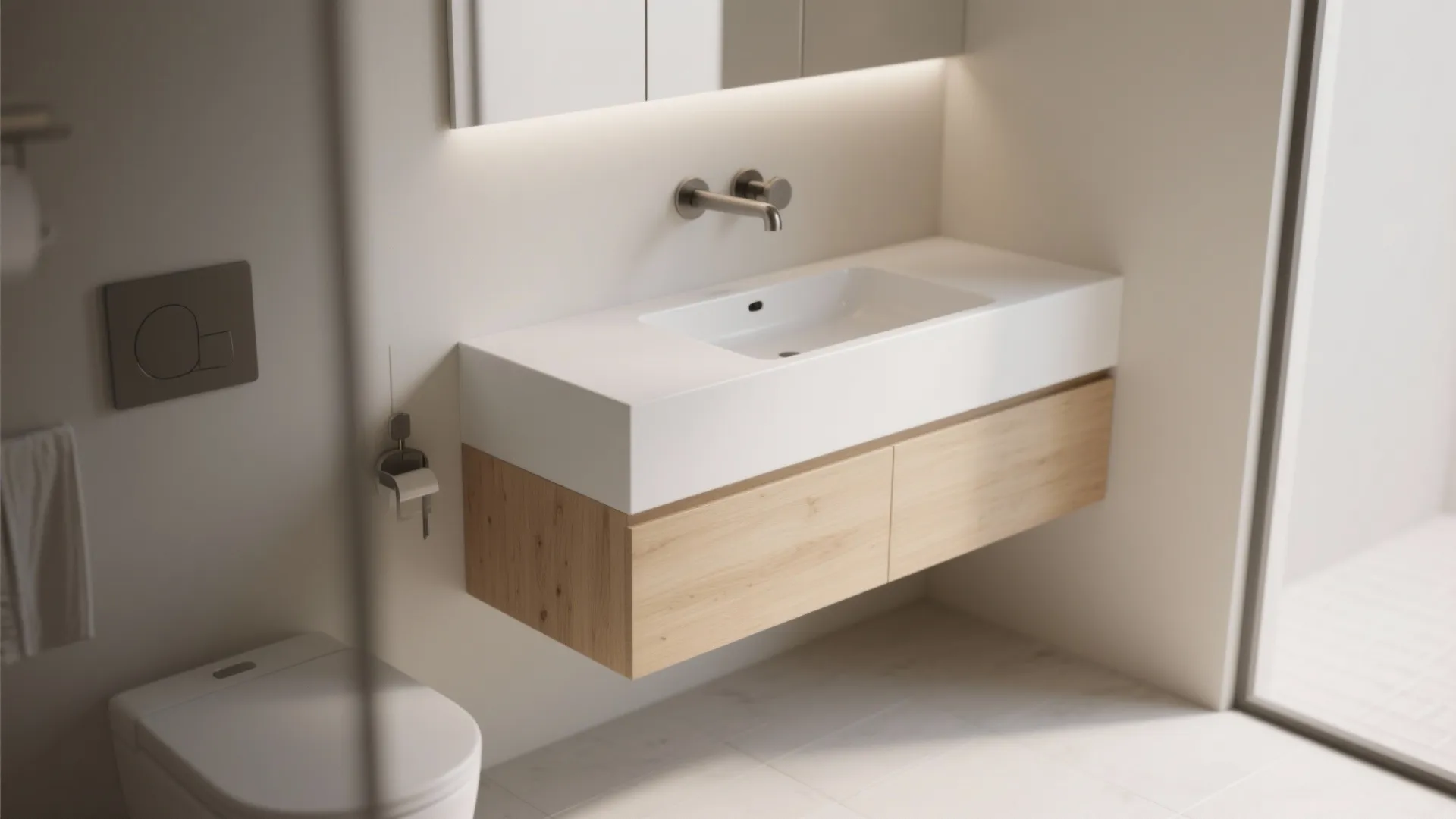 1. Minimalist Floating Vanity