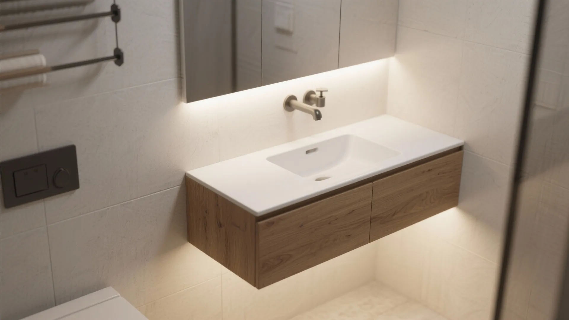 Floating Vanities to Free Floor Space