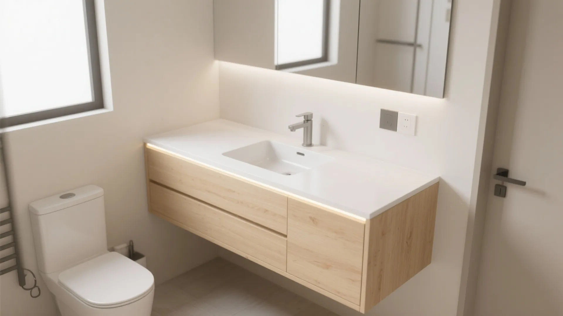 Idea 1: Floating Vanity for Visual Space