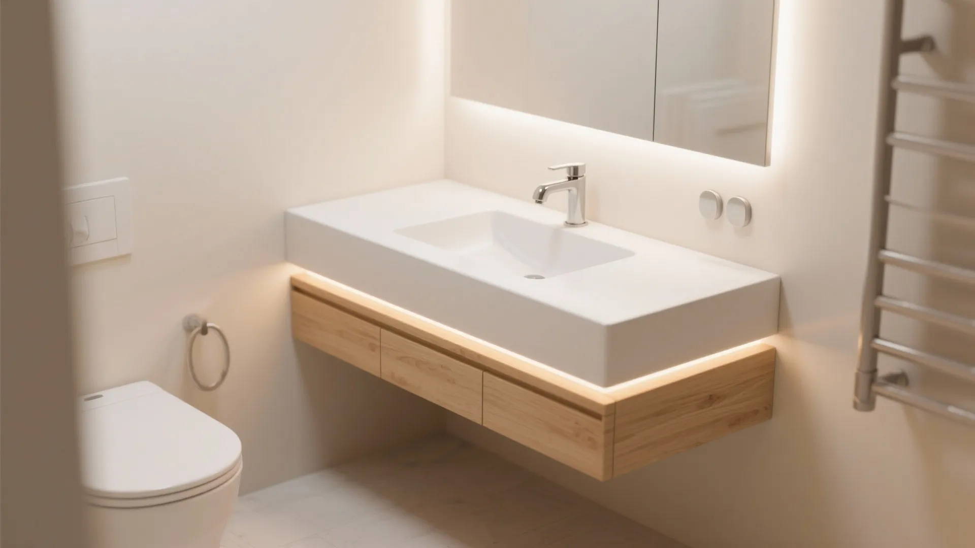 1. Minimalist Floating Vanity