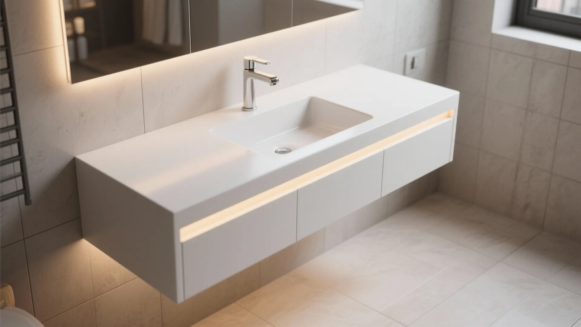 Minimalist floating vanities