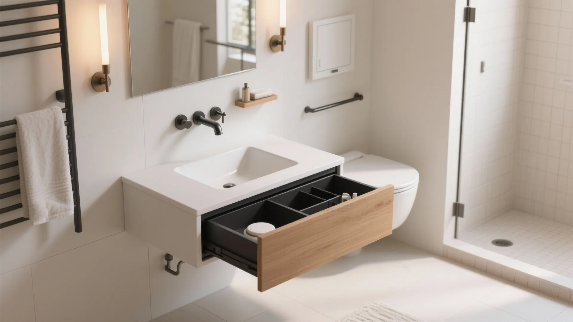 Floating Vanity and Wall-Mounted Essentials