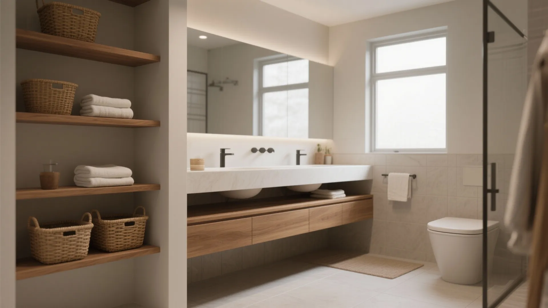Floating Vanities and Open Shelving for Air