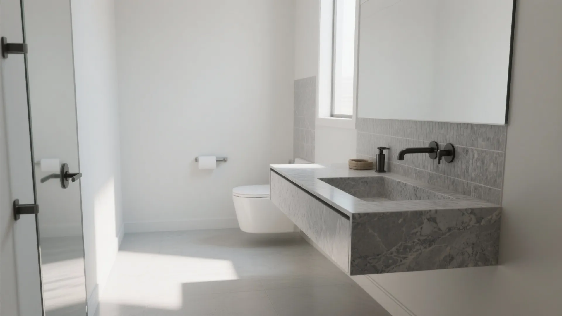 Slim, Floating Granite Vanities