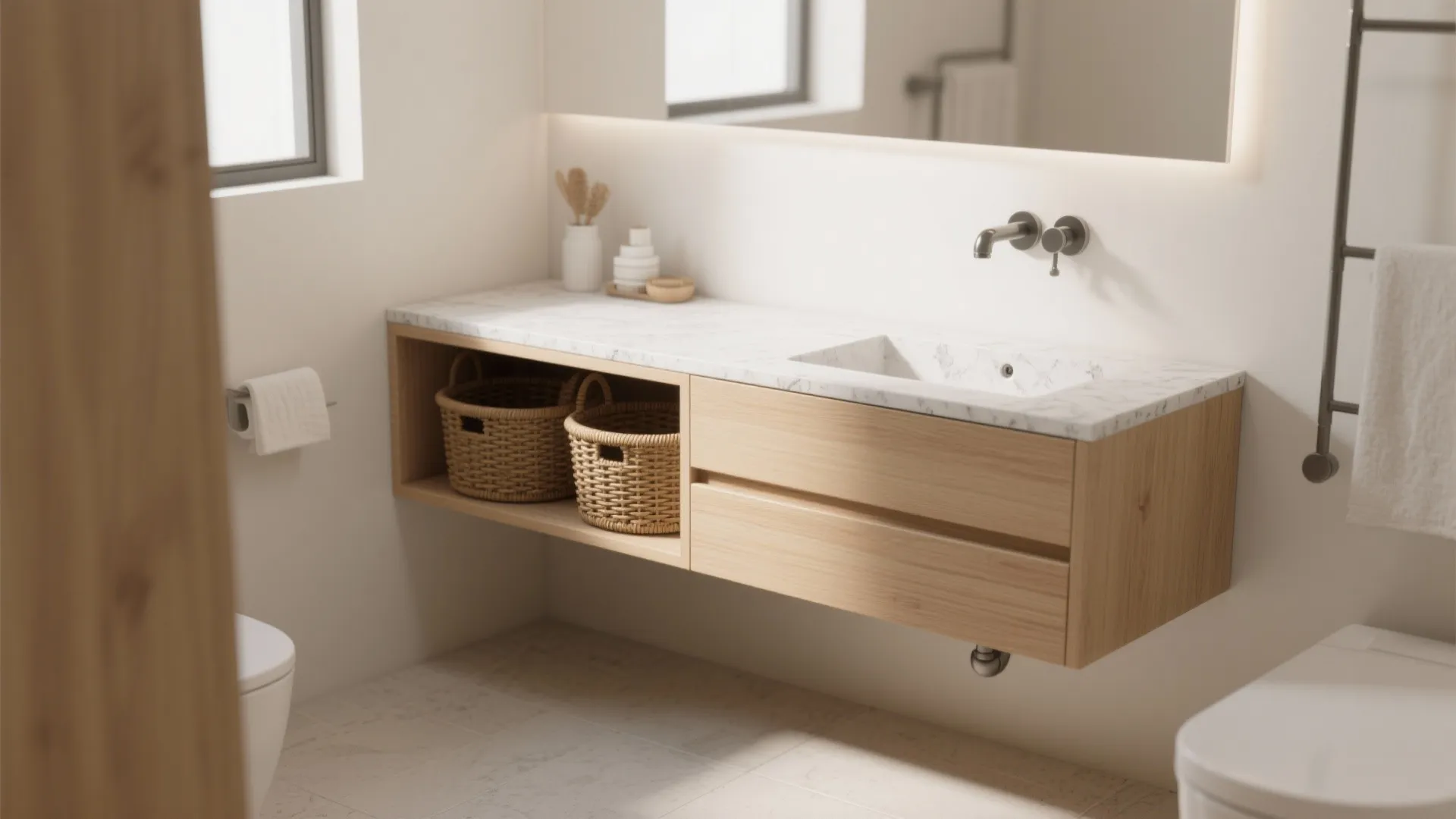 2. Choose a Slim Floating Vanity