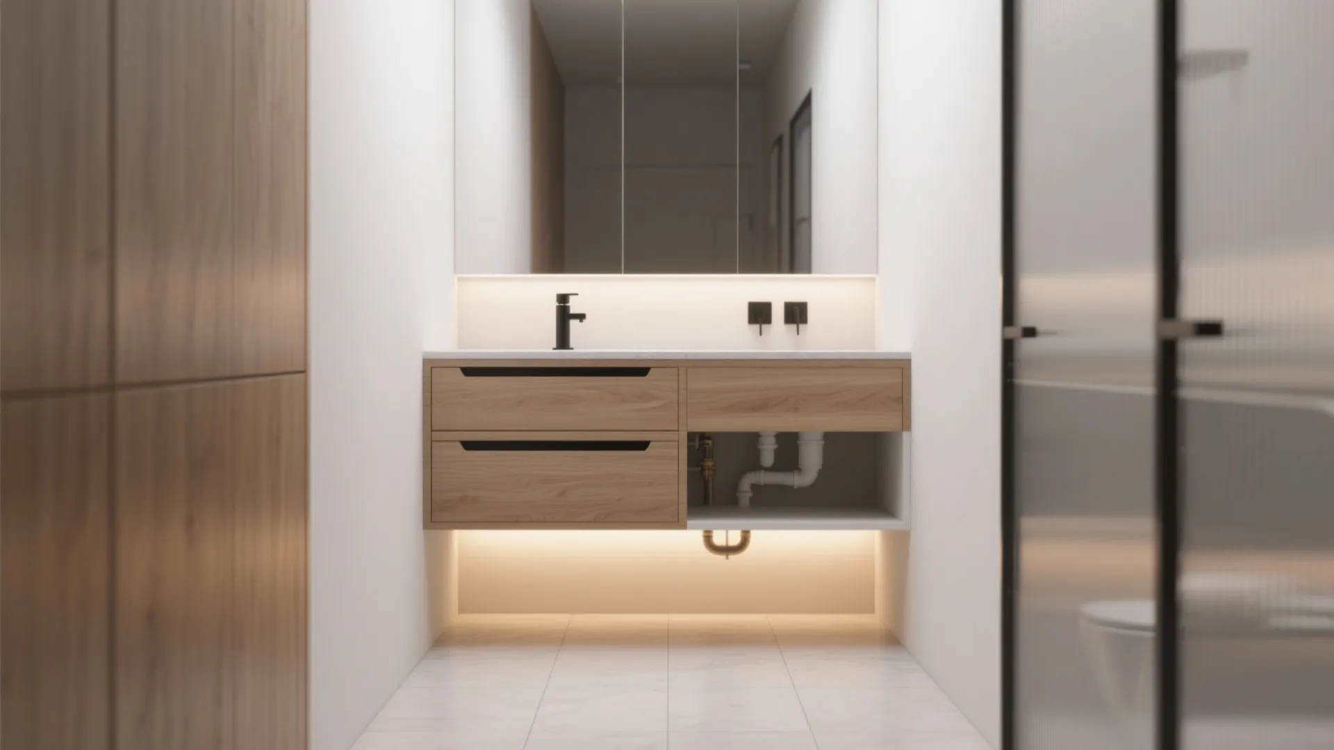 Floating Vanity Cupboard with Deep Drawers