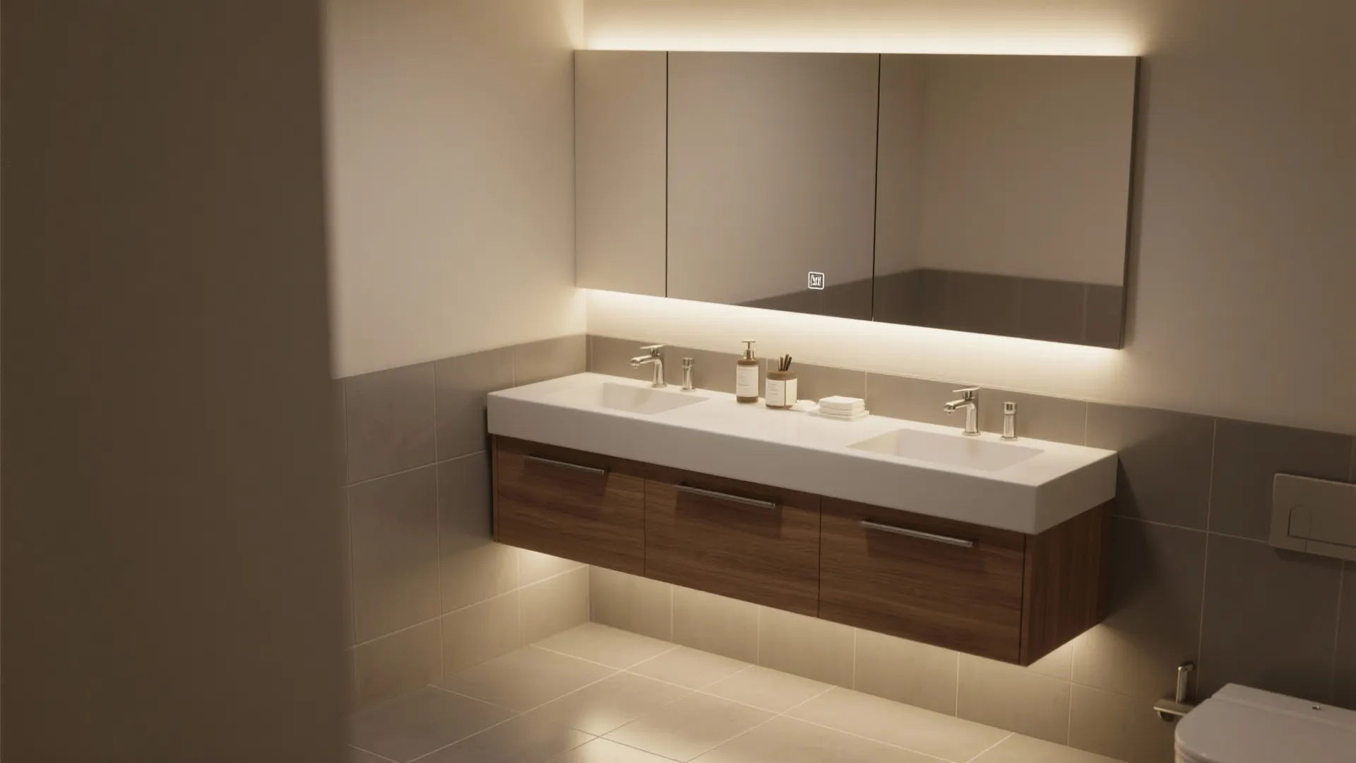 Wall-Hung Vanity and Concealed Storage