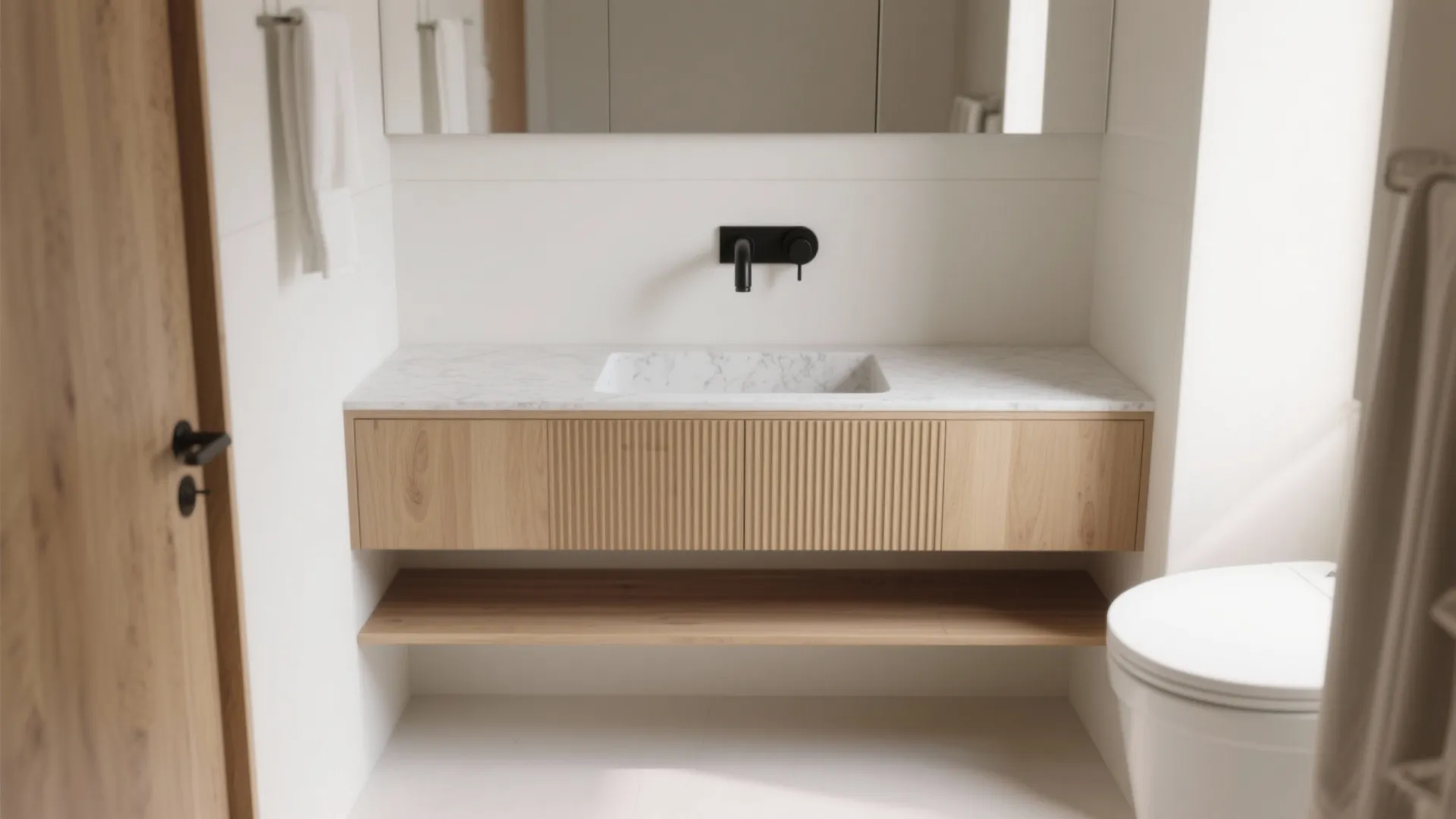 Floating Vanity + Wall-Mounted Faucet: Light, Lean, and Easy