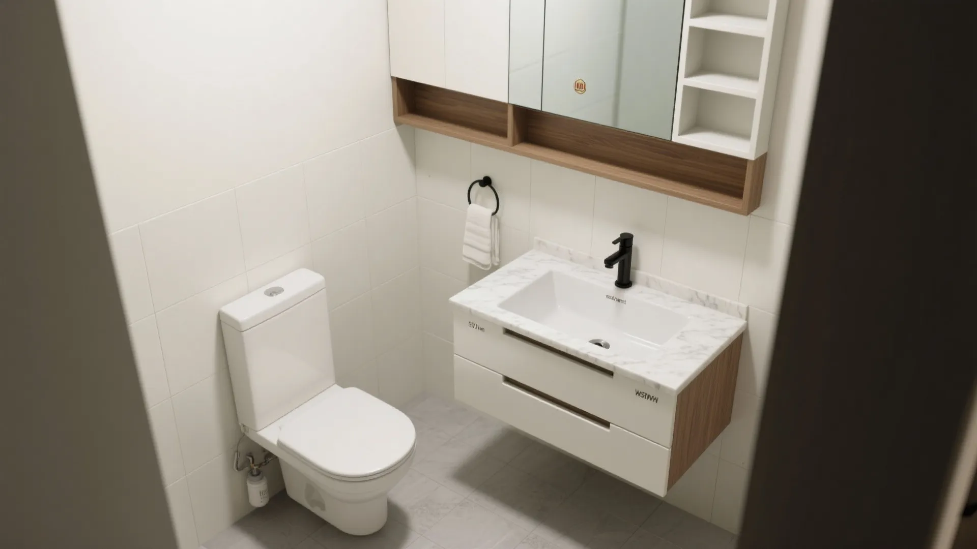 Wall-Mounted Essentials and a Floating Vanity