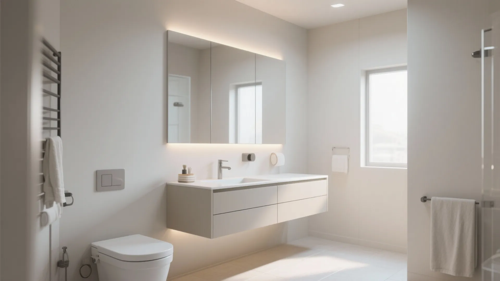 1. Floating Vanities for Airy Spaces