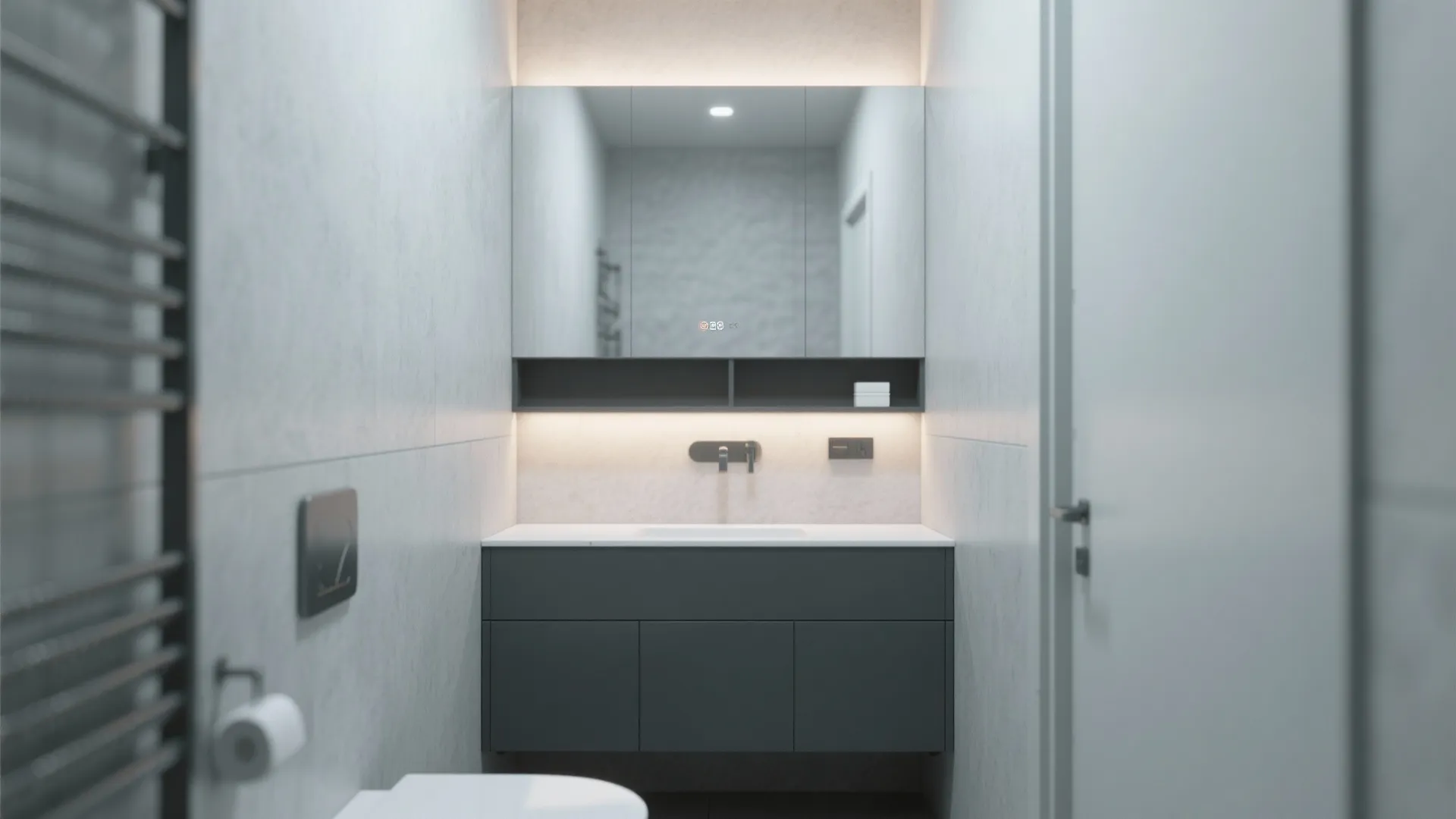 6. Floating Vanity for Space Illusion