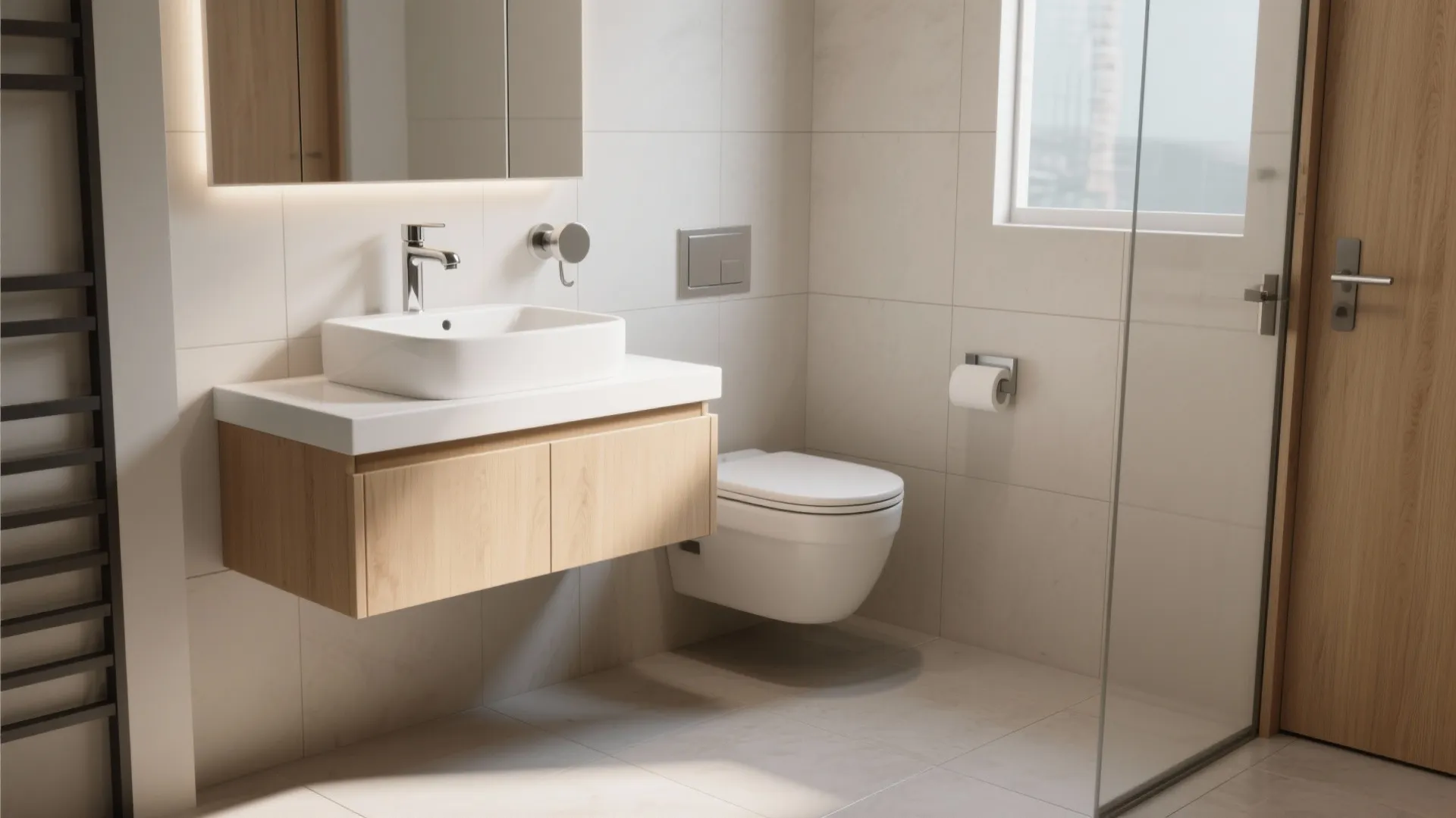 1. Floating Vanities for Space Illusion