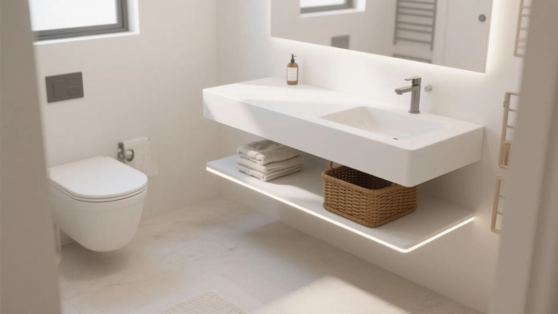 Minimalist floating vanities