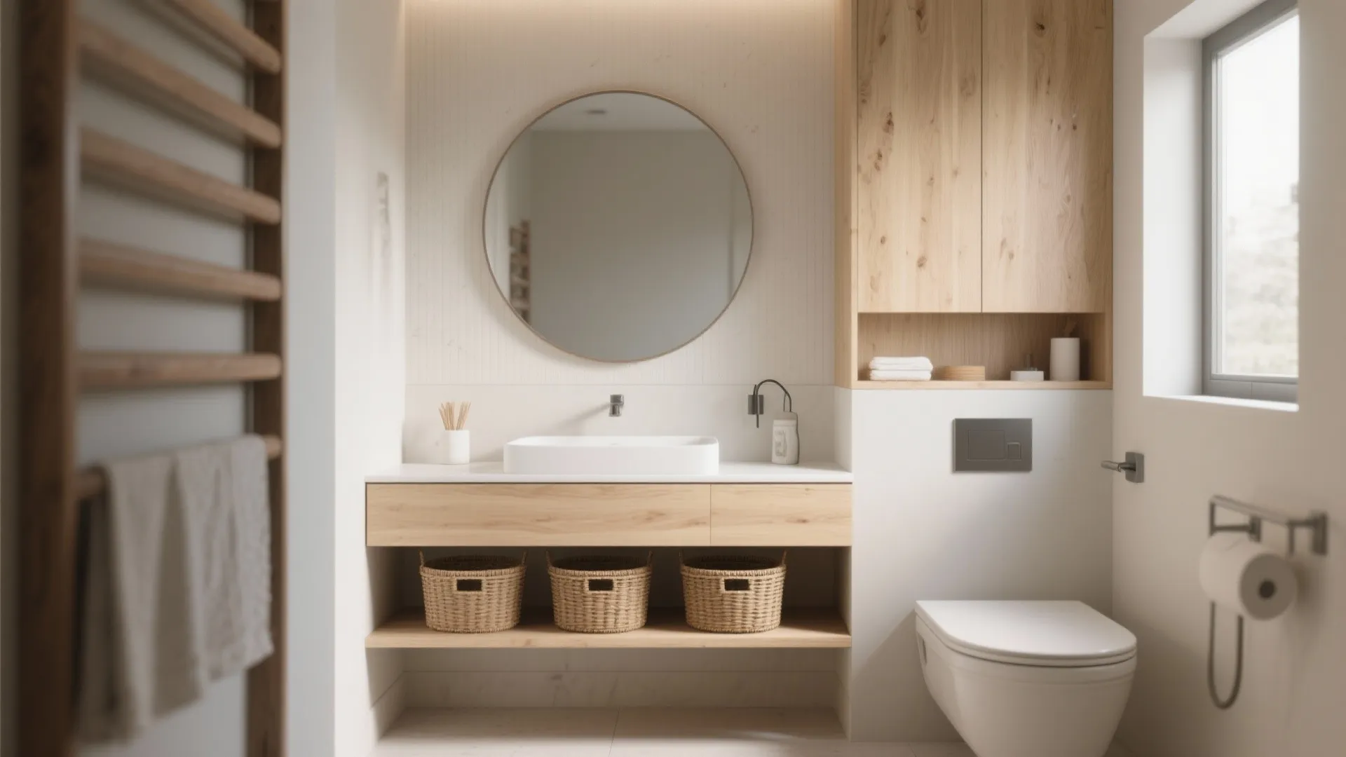 1. Floating Vanity for Floor Space