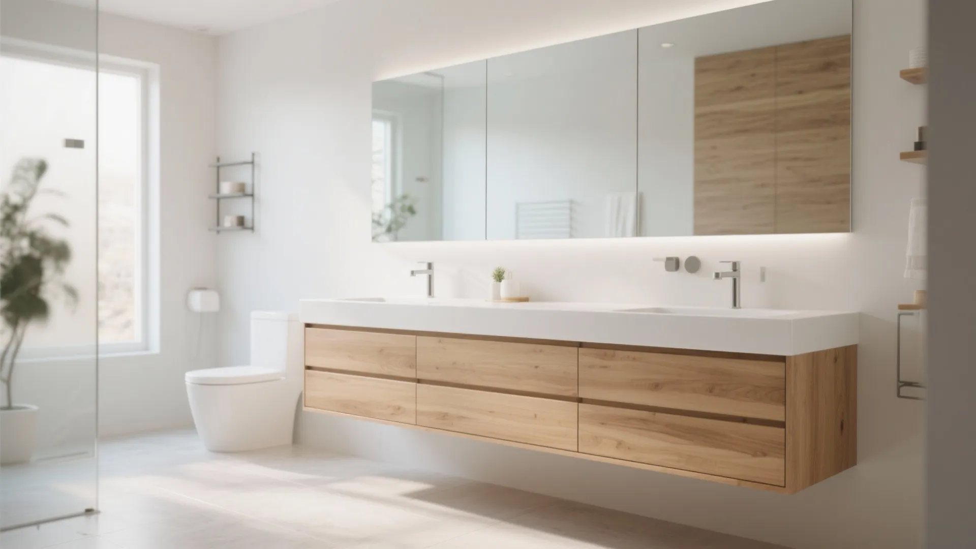 1. Floating Vanities for an Airy Feel