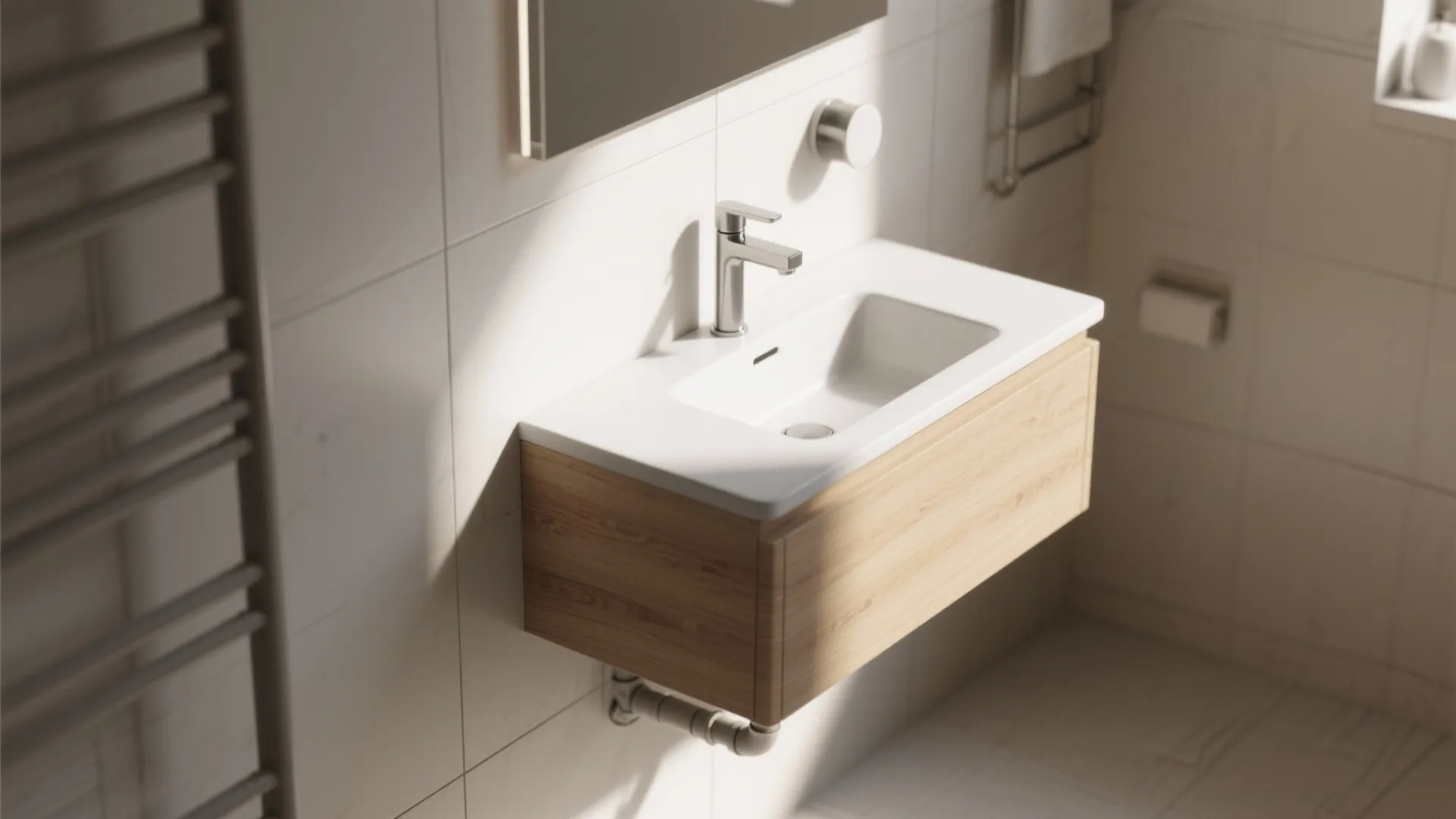 1. Floating Vanity to Free Floor Space