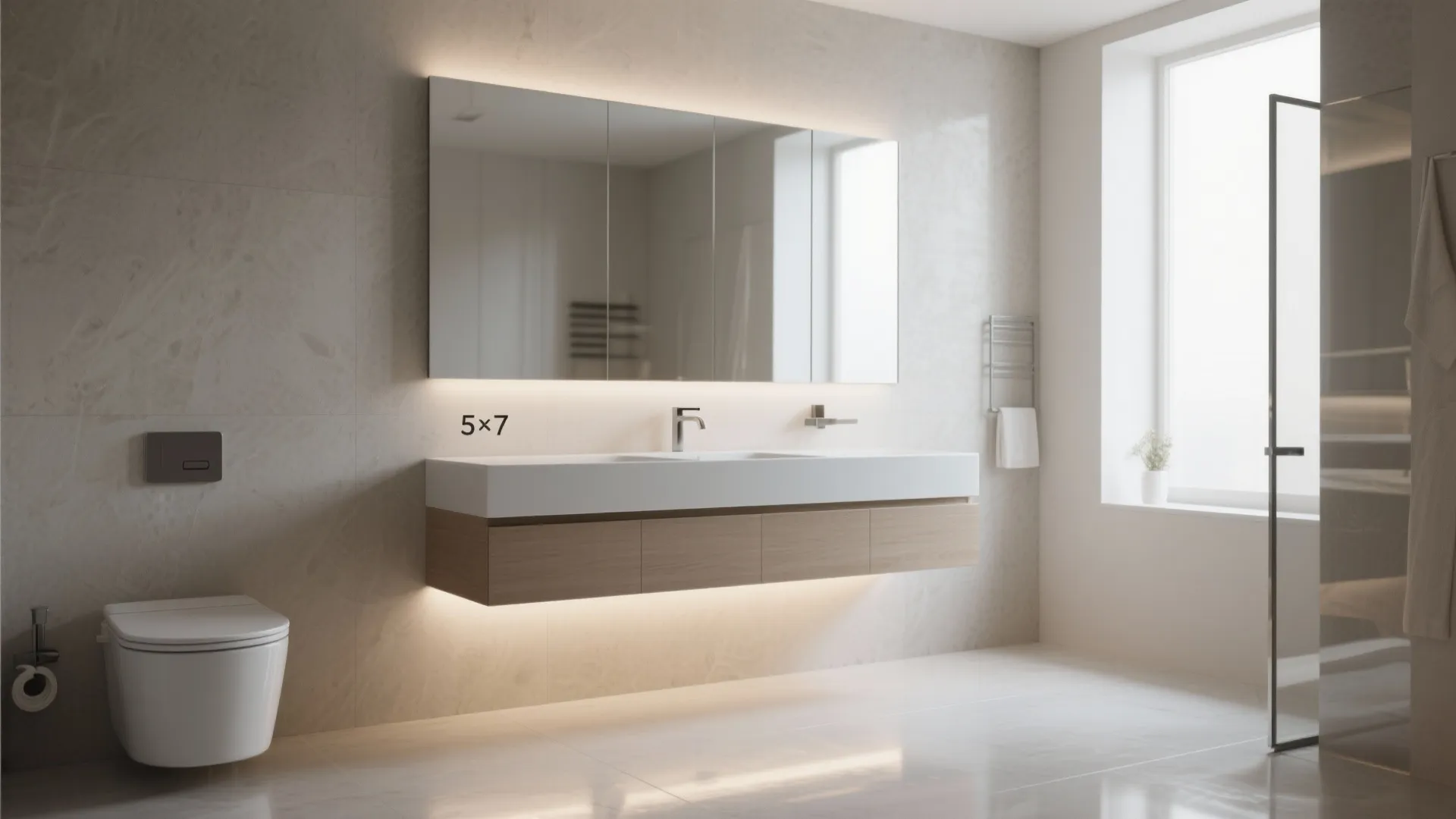 2. Floating Vanity for More Floor Visibility