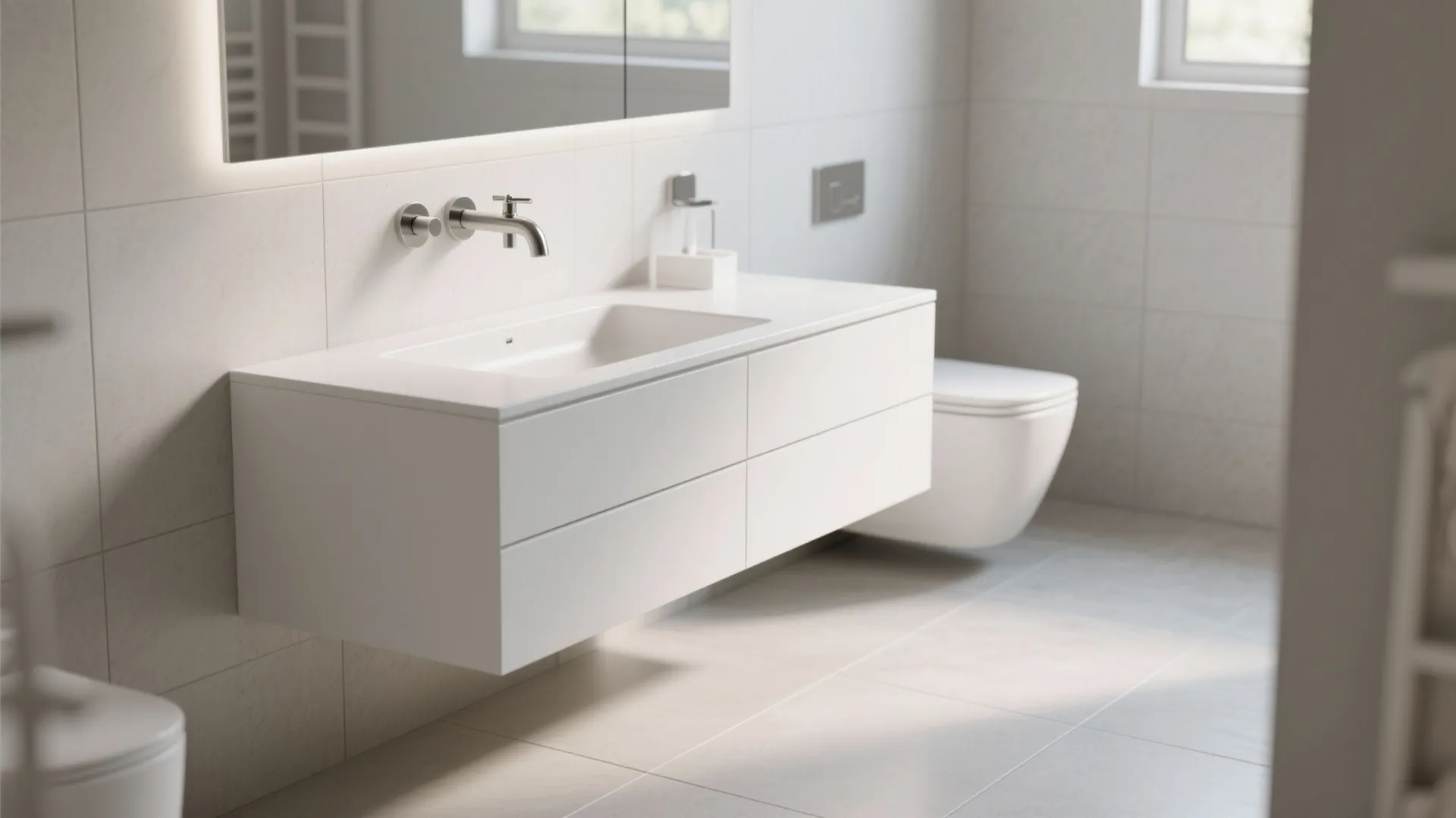 Minimalist floating vanities