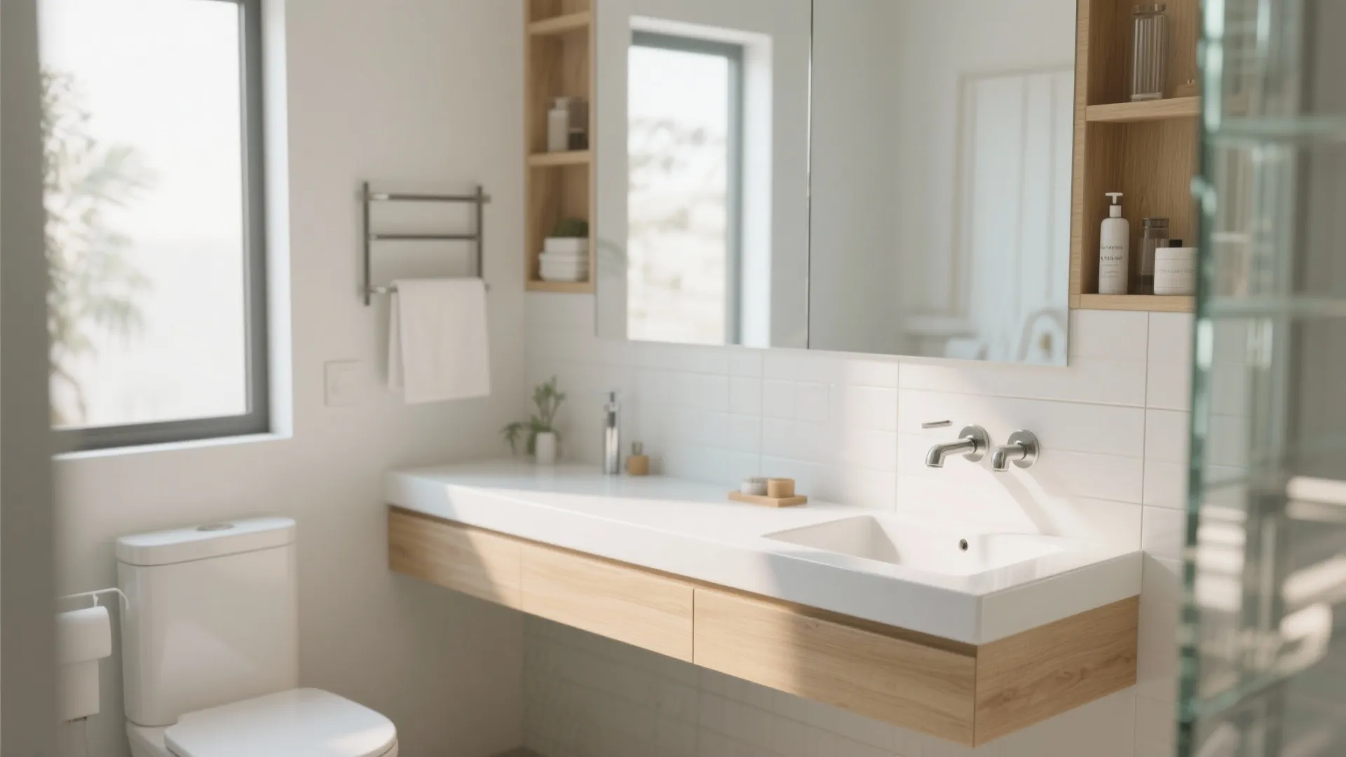 Minimalist floating vanity