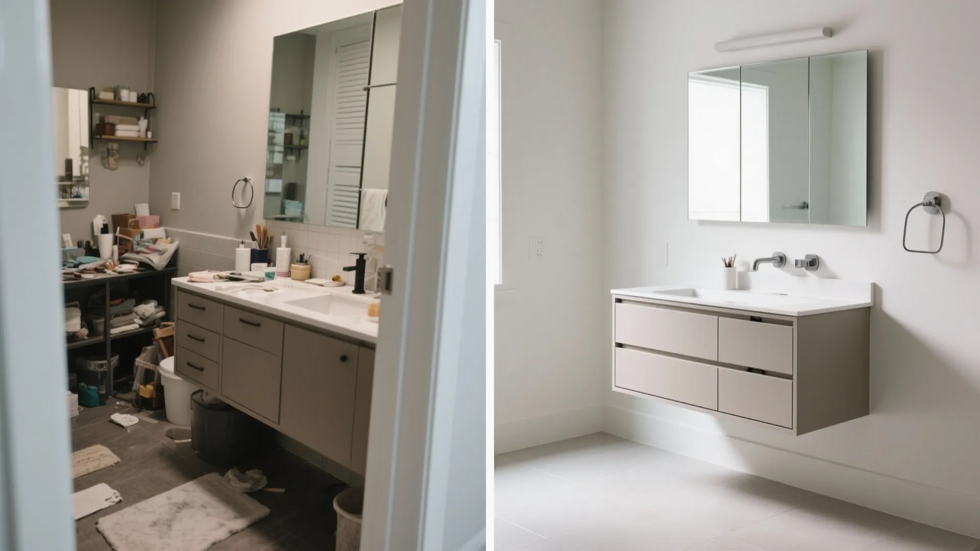 Floating Vanity With Hidden Drawers