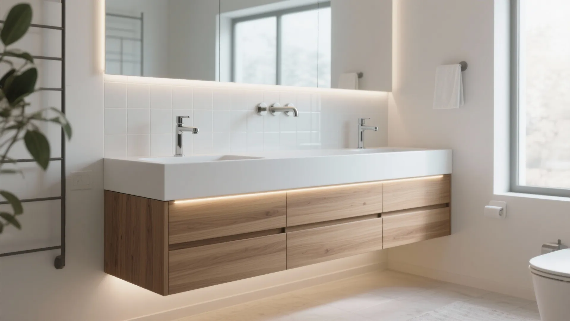 Floating vanity cabinets