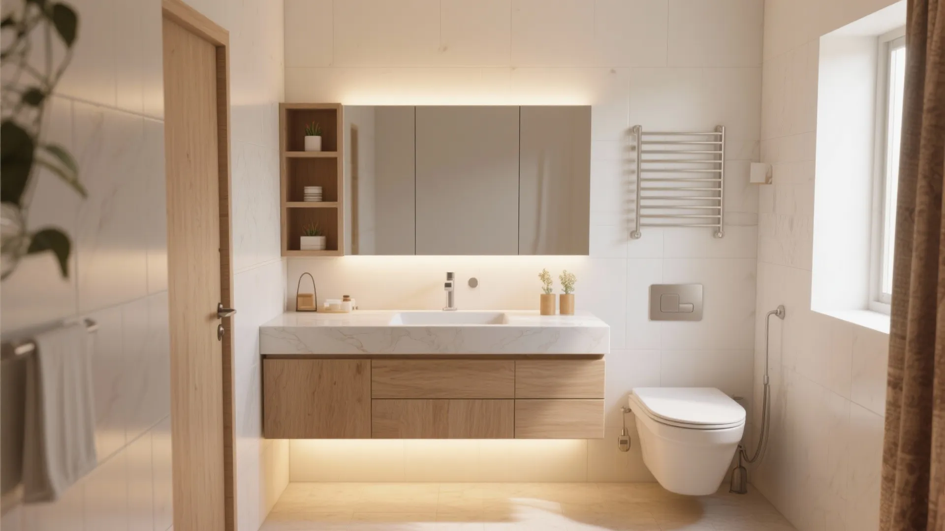 1. Minimalist Floating Vanity