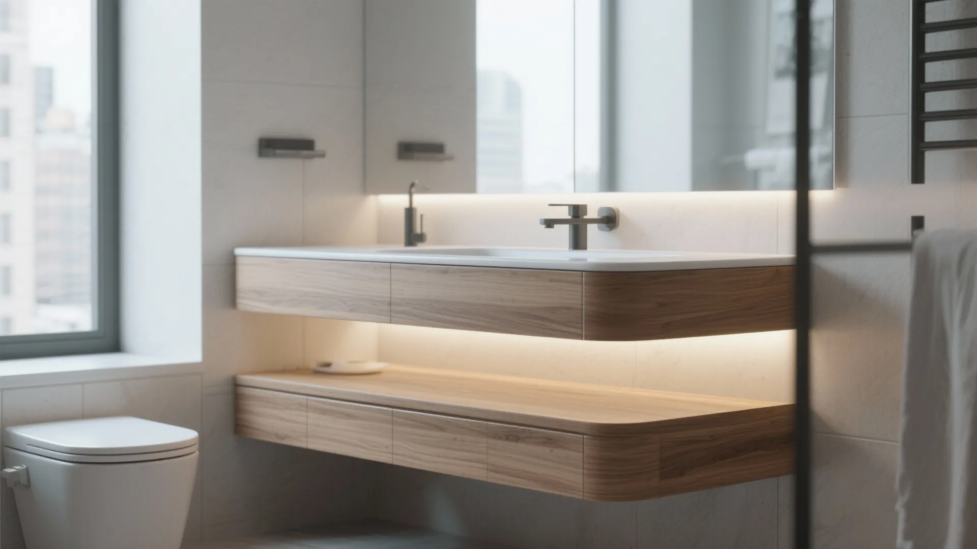5. Floating Vanity with Undermount Sink