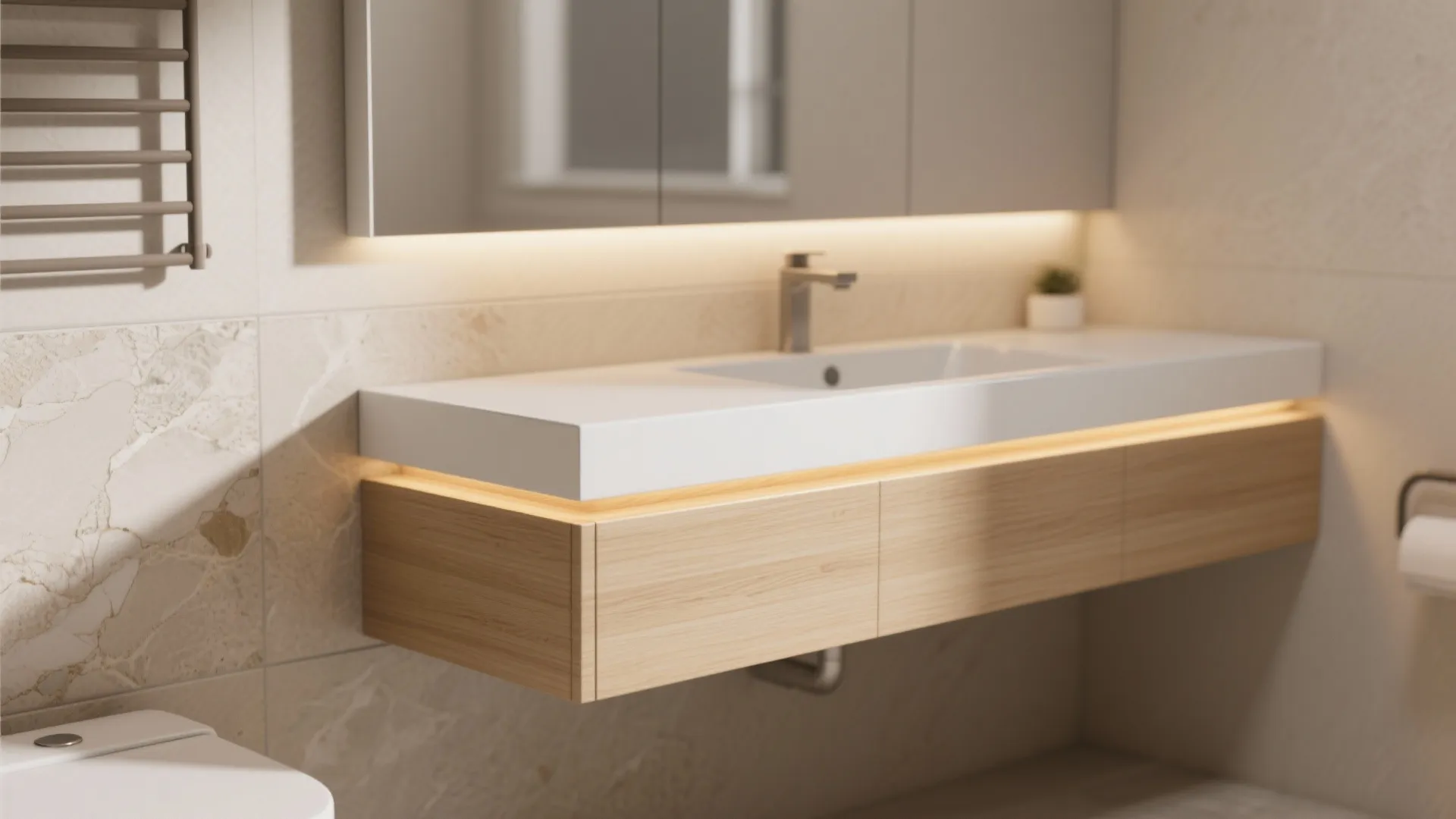 1. Wall-Mounted Vanity