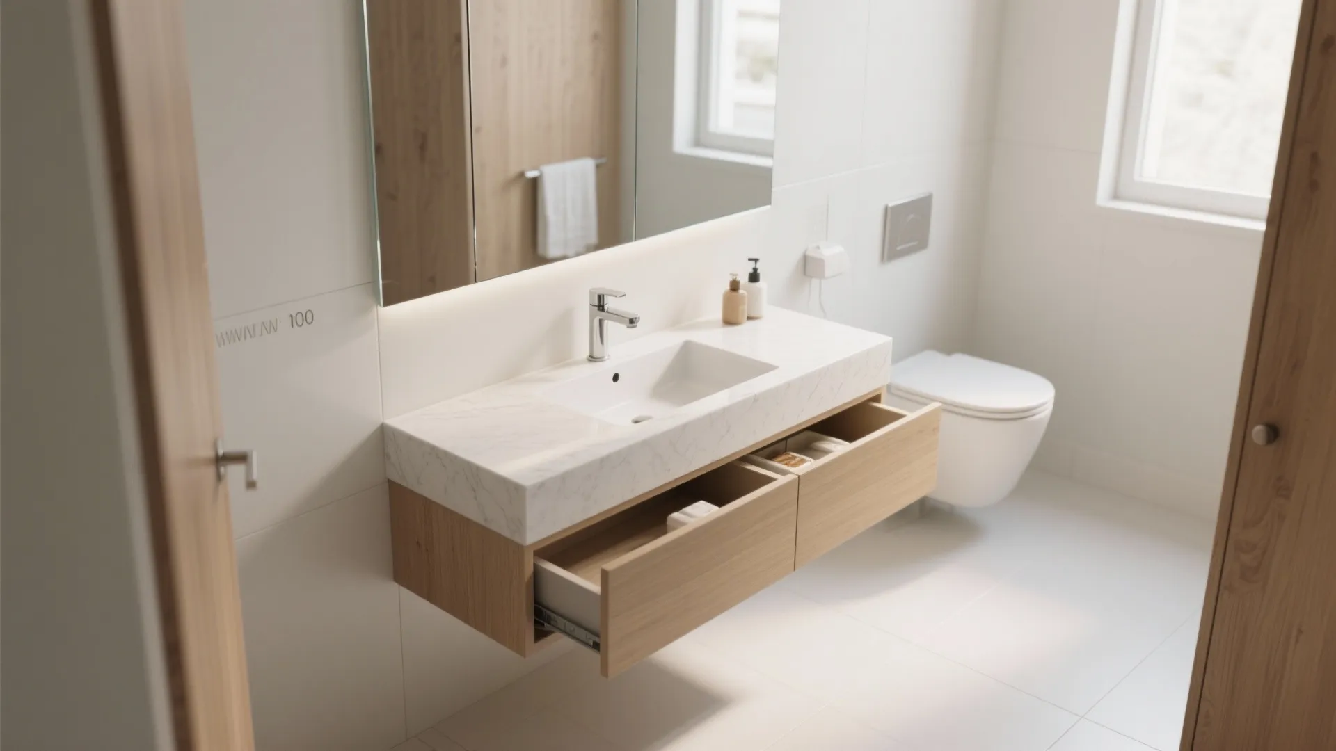 Floating Vanities with Slim Drawers