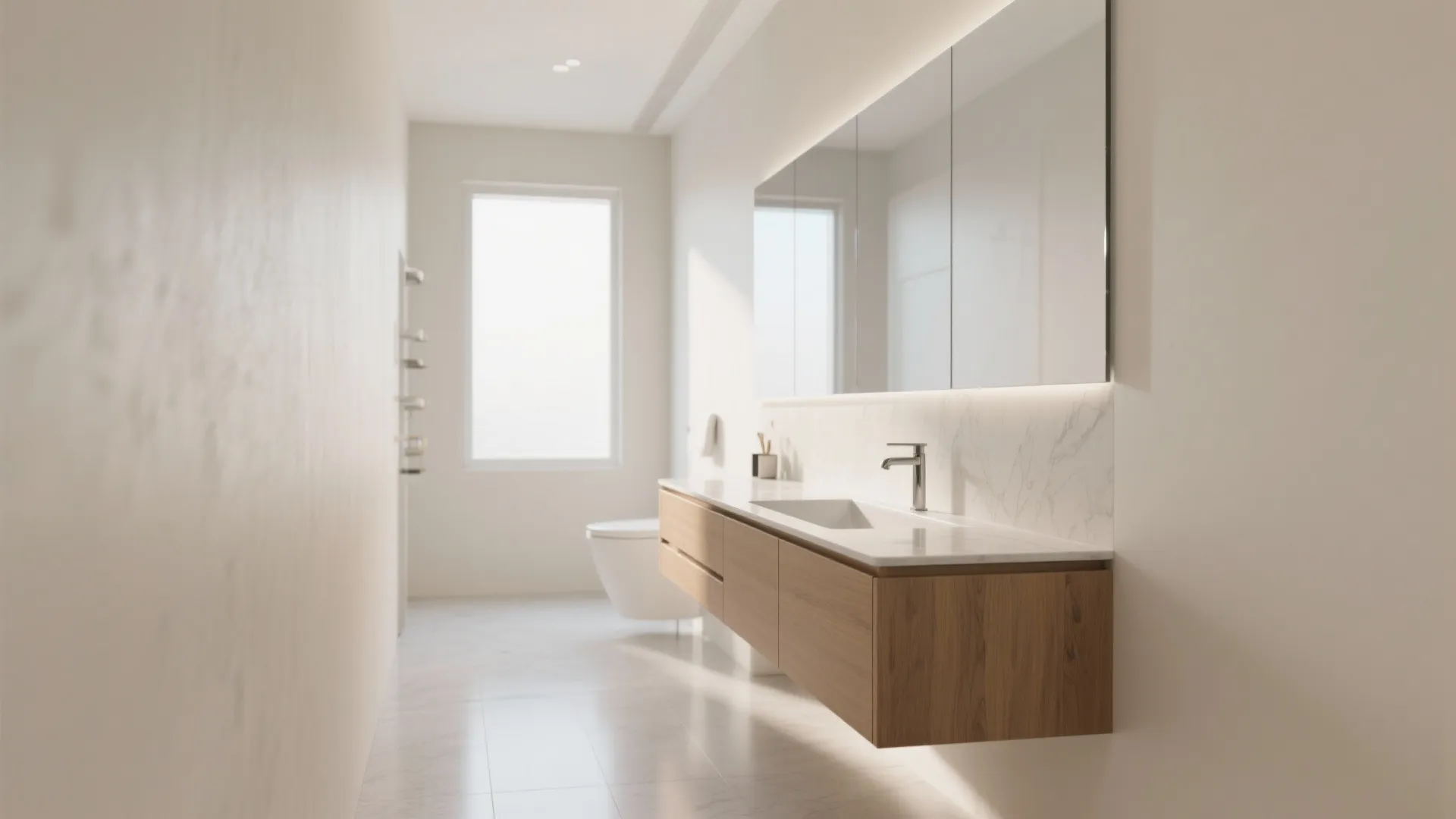 Wall-Mounted Vanities with Slim Basins